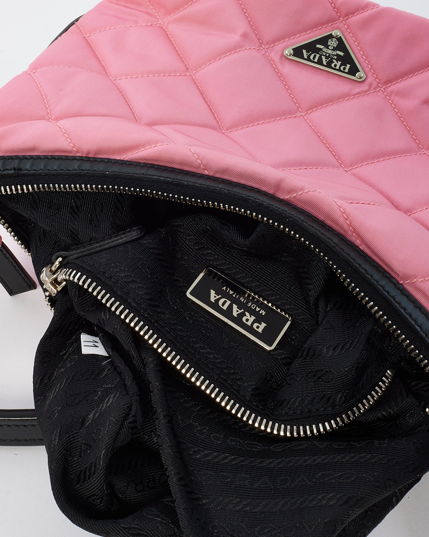 Prada Pink Quilted Nylon Vintage Shoulder Bag