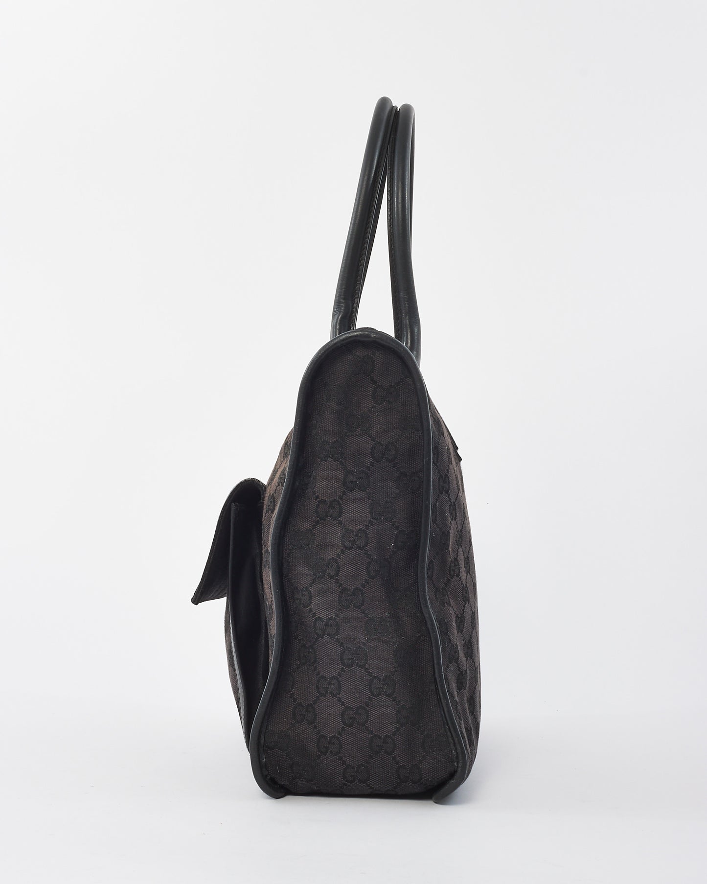 Gucci Vintage Brown GG Monogram Canvas Front Pocket Tote Bag