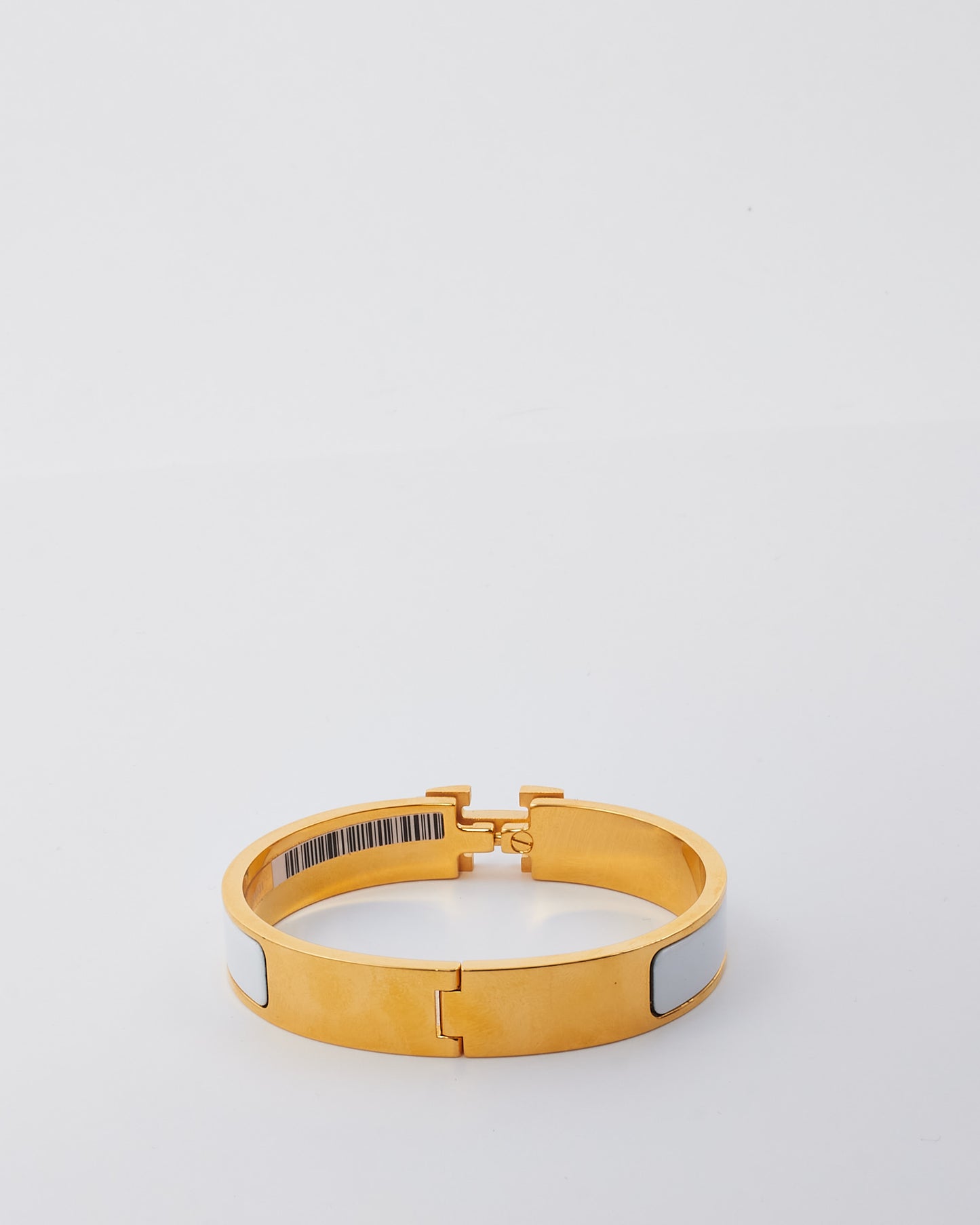 Hermès White 
Gold Clic Clac H Bracelet - GM