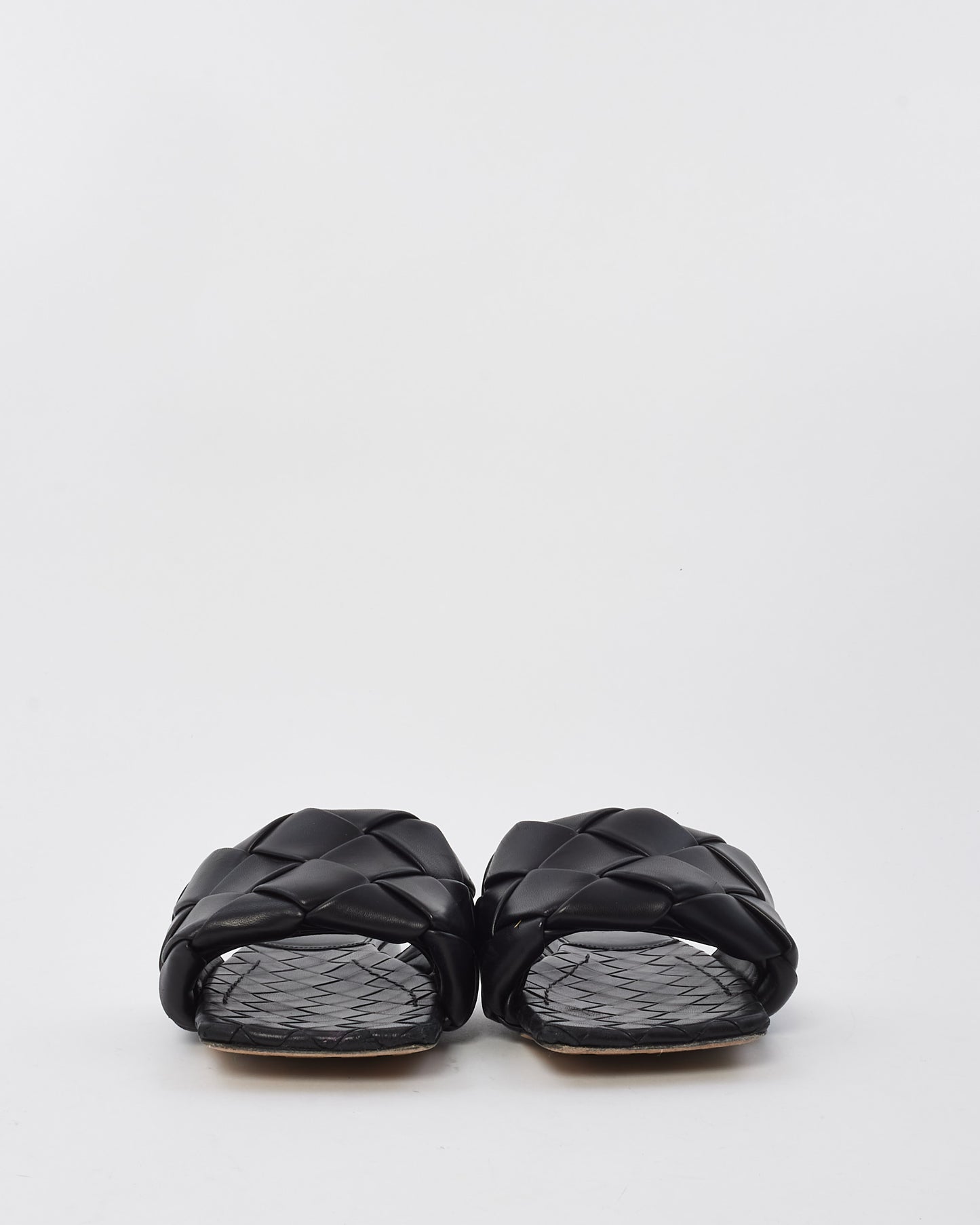 Bottega Veneta Black Intrecciato Leather Lido Flat Sandals - 40