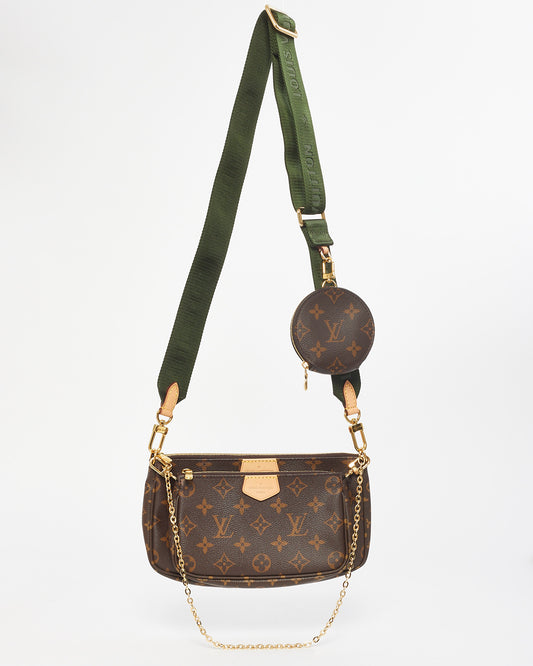 Louis Vuitton Monogram Canvas 
Green Strap Multi Pochette Accessoires Bag