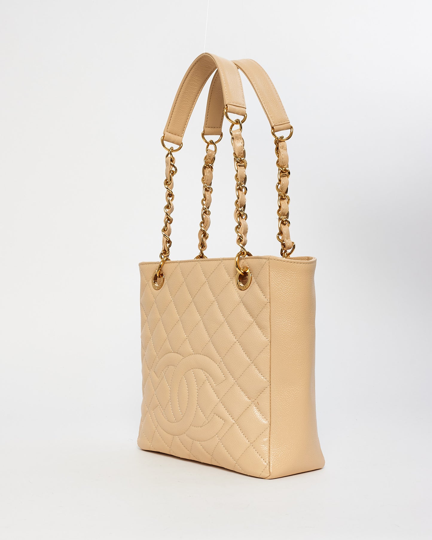 Chanel Beige Caviar Leather PST Tote Bag