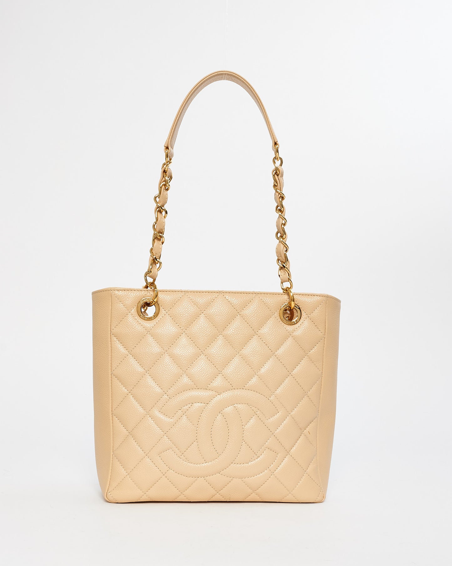 Chanel Beige Caviar Leather PST Tote Bag