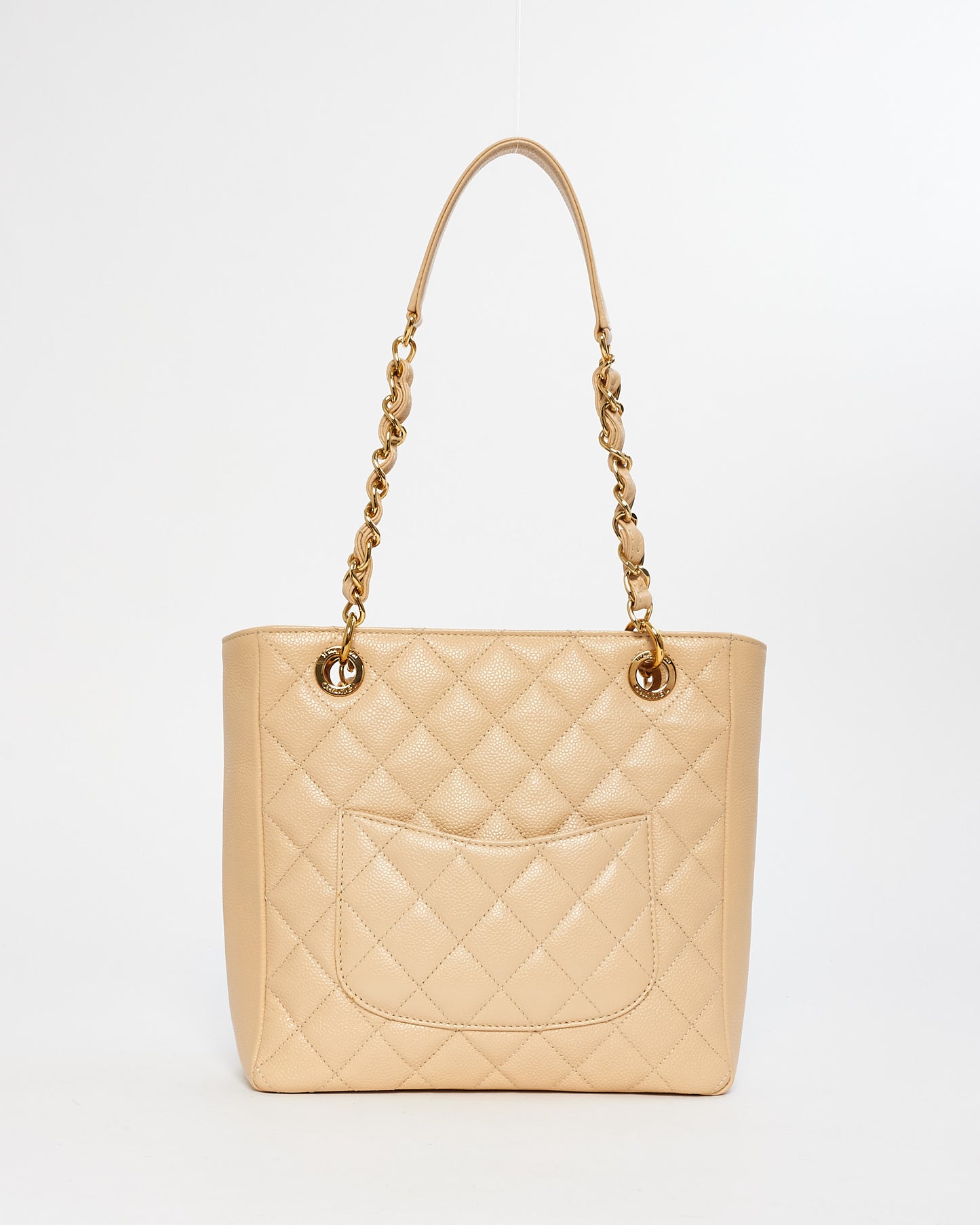 Chanel Beige Caviar Leather PST Tote Bag