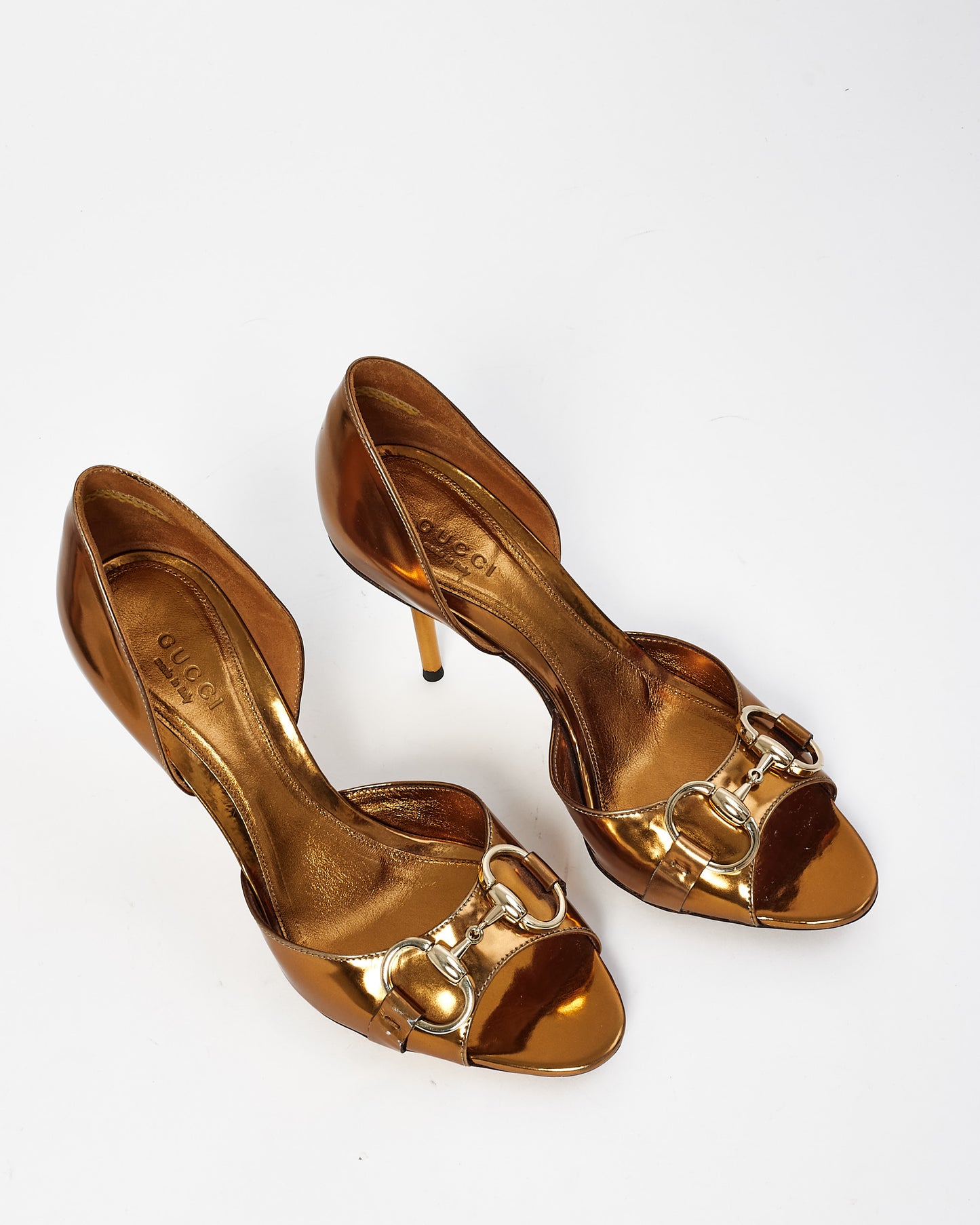 Gucci Metallic Gold Horsebit Heels - 6B