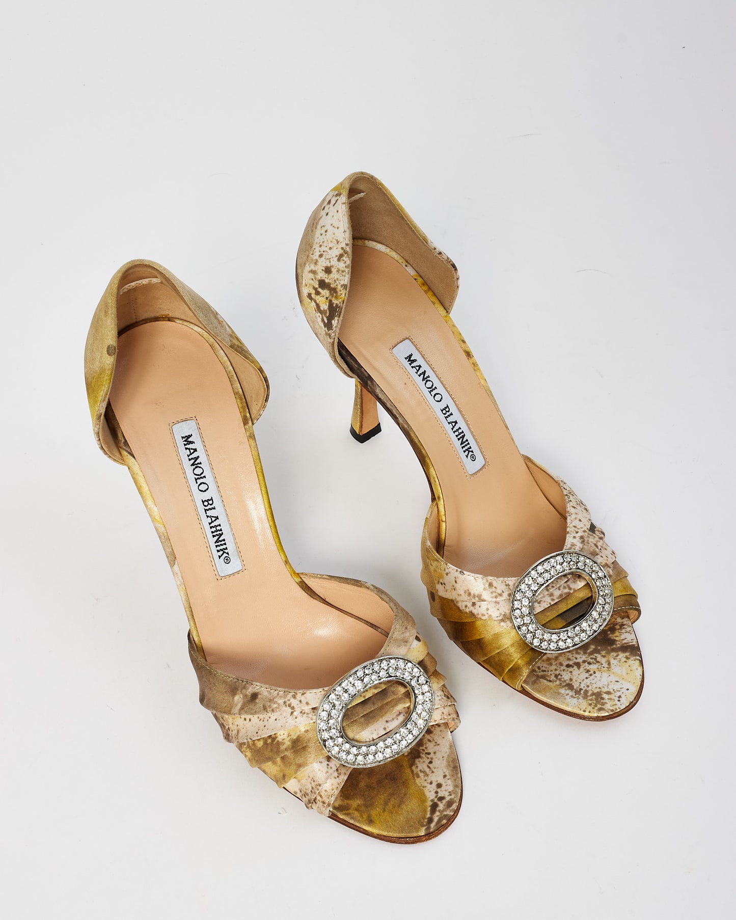 Manolo Blahnik Printed Yellow/Brown/White Satin Sedaraby D
Orsay Pumps