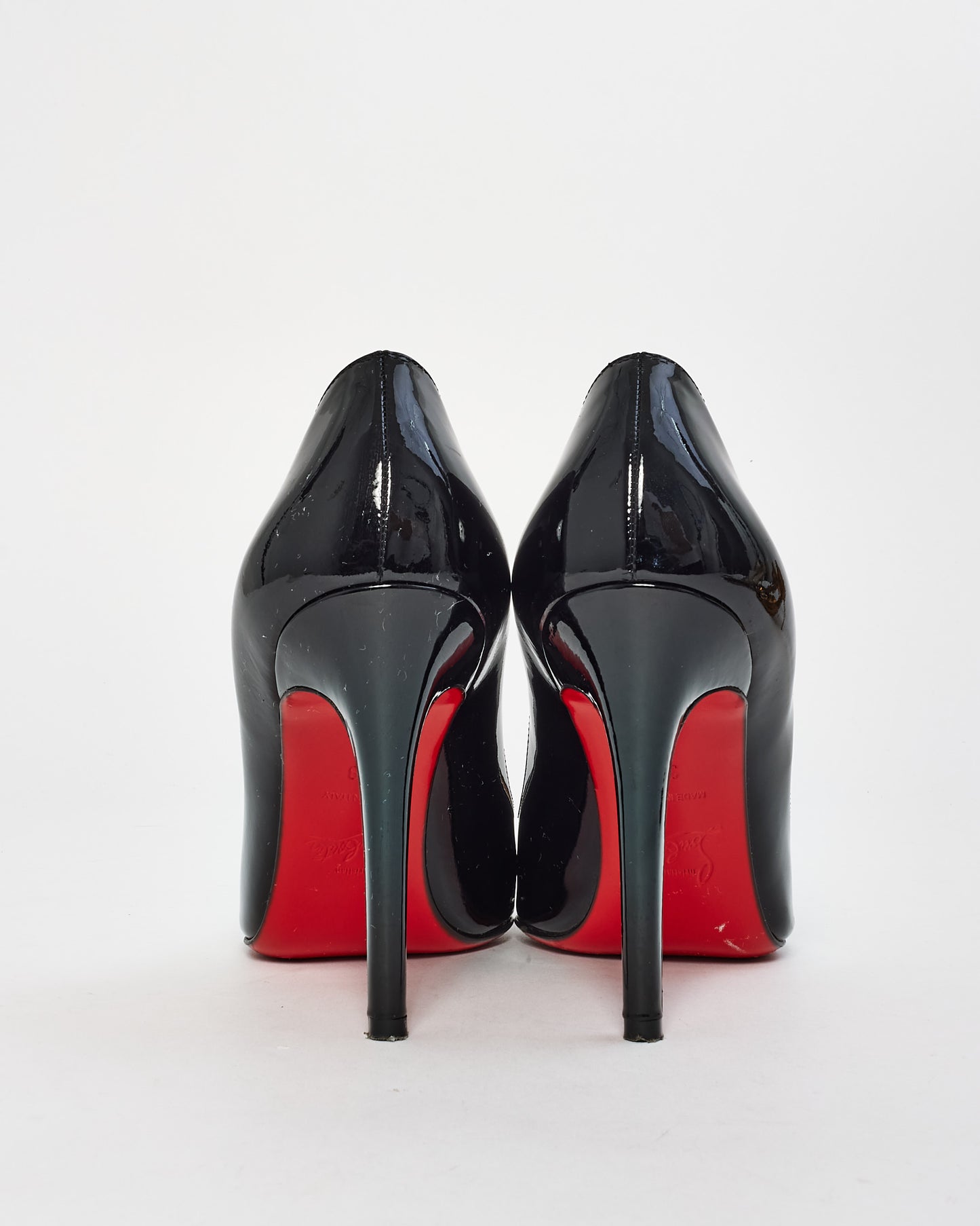 Christian Louboutin Black Patent Leather Pigalle 100 MM Pumps - 38