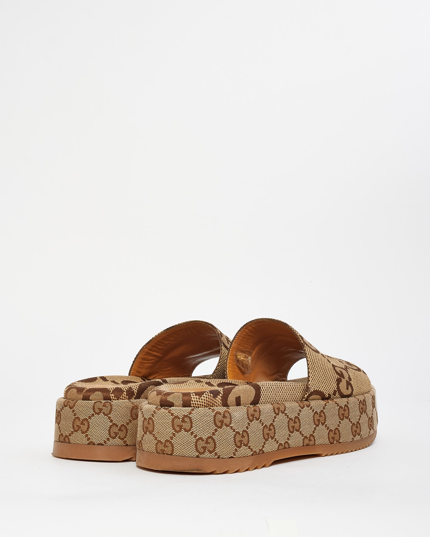 Gucci Monogram Canvas Angelina Platform Sandals - 40.5