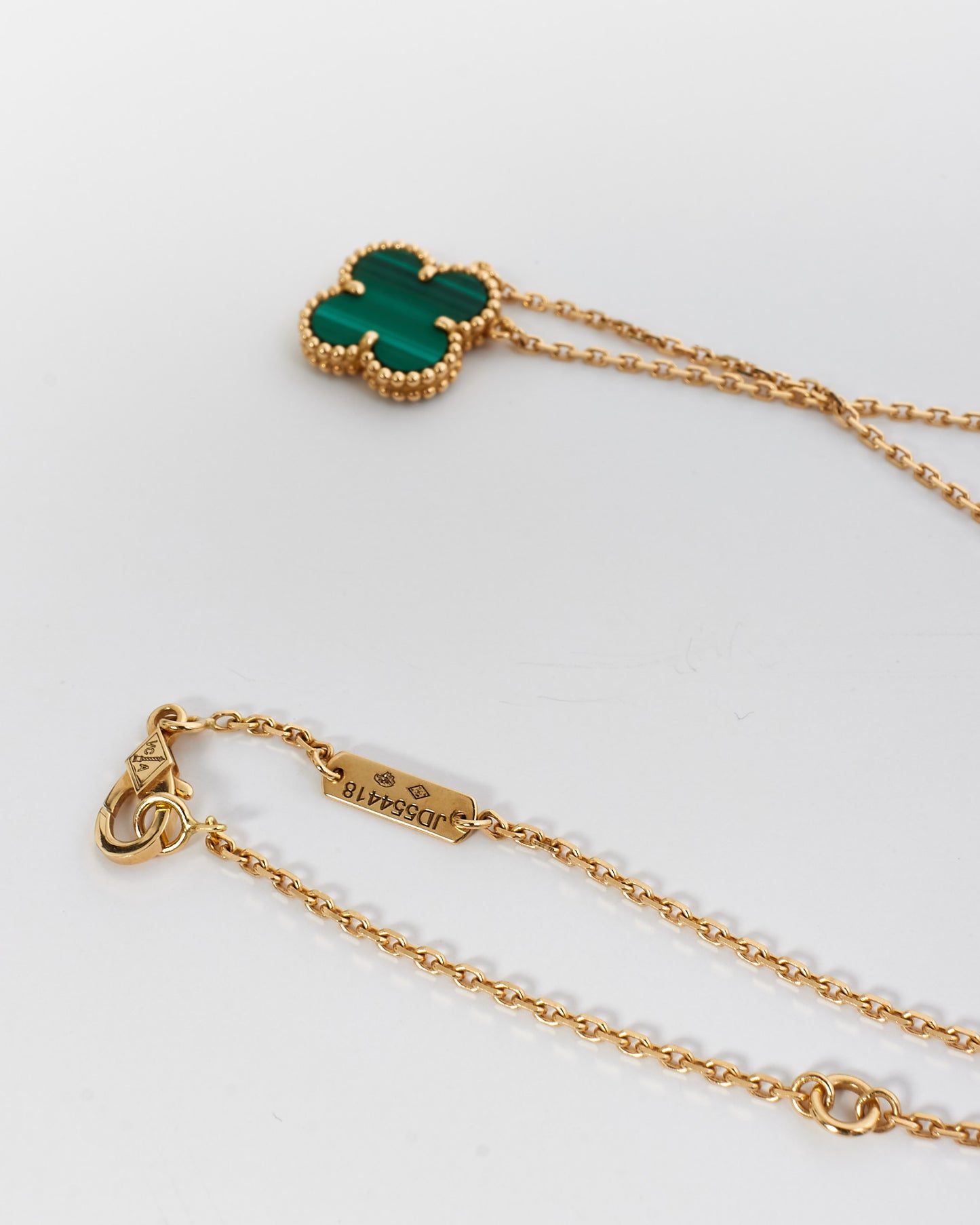 Van Cleef 
Arpels 18k Gold Malachite Vintage Alhambra Necklace