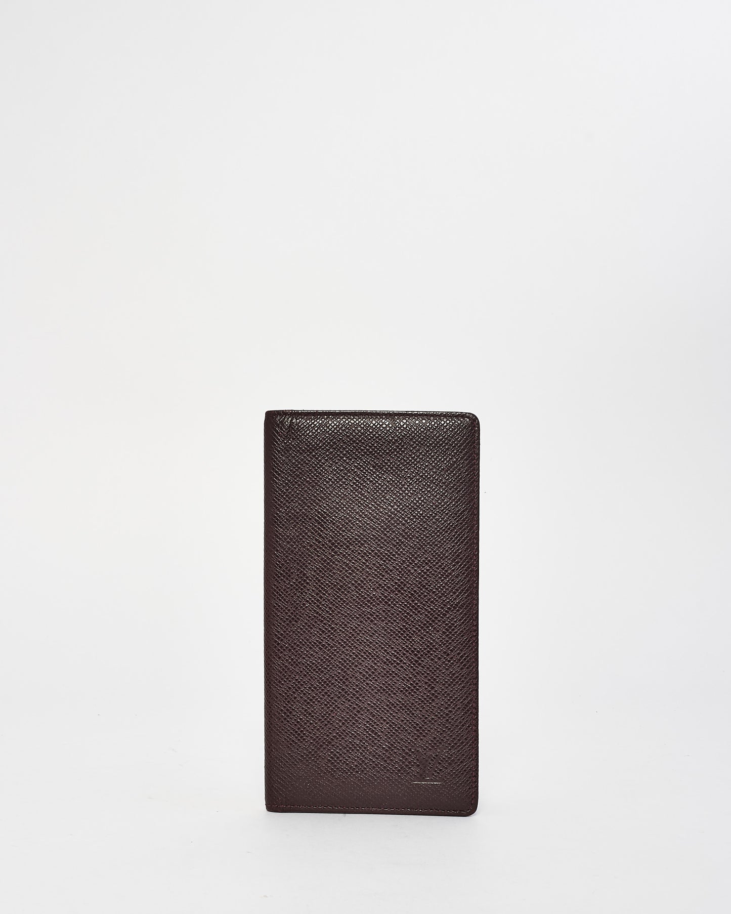 Louis Vuitton Brown Leather Taiga Checkbook Wallet