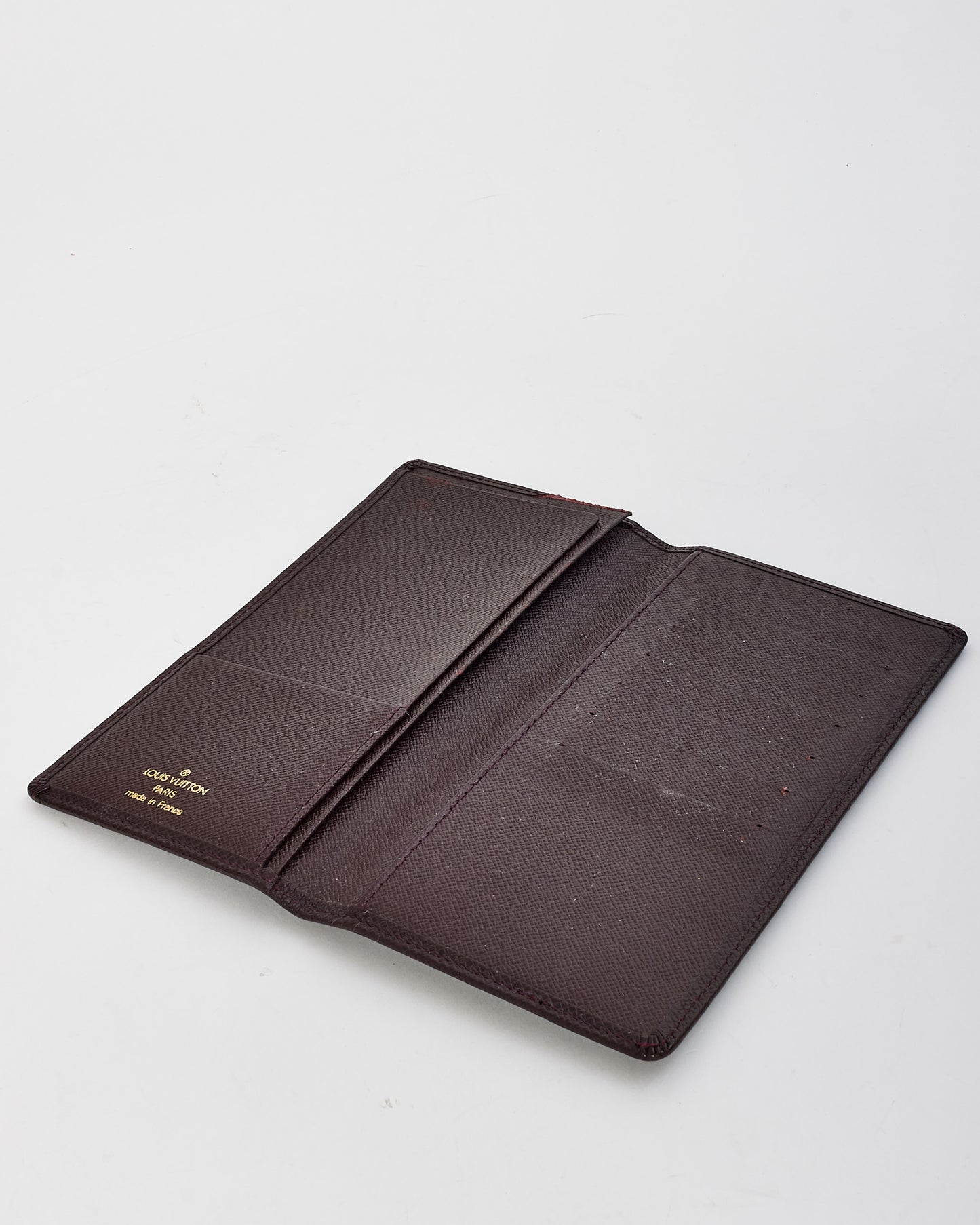 Louis Vuitton Brown Leather Taiga Checkbook Wallet