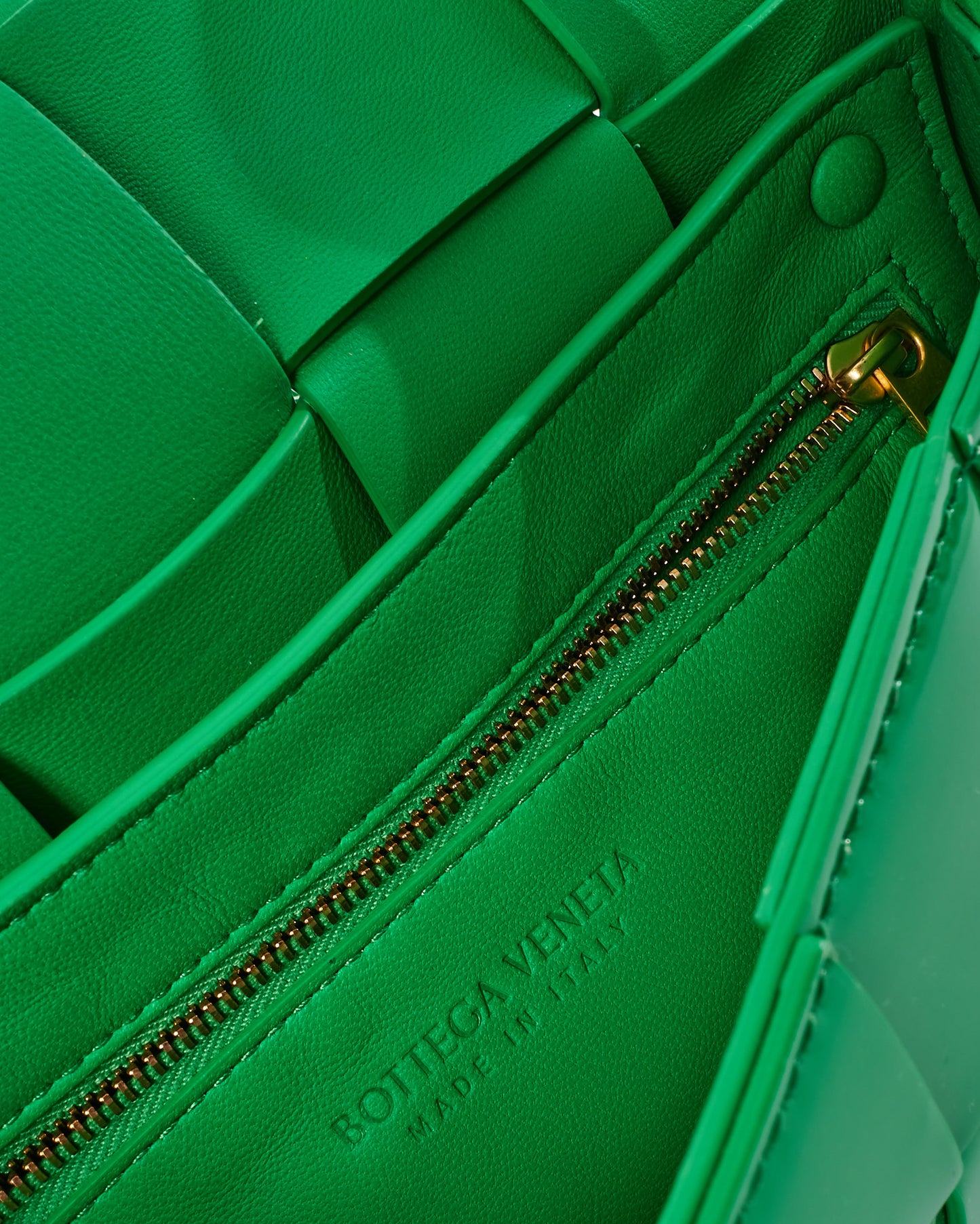 Bottega Veneta Parakeet Green Patent Leather Cassette Bag