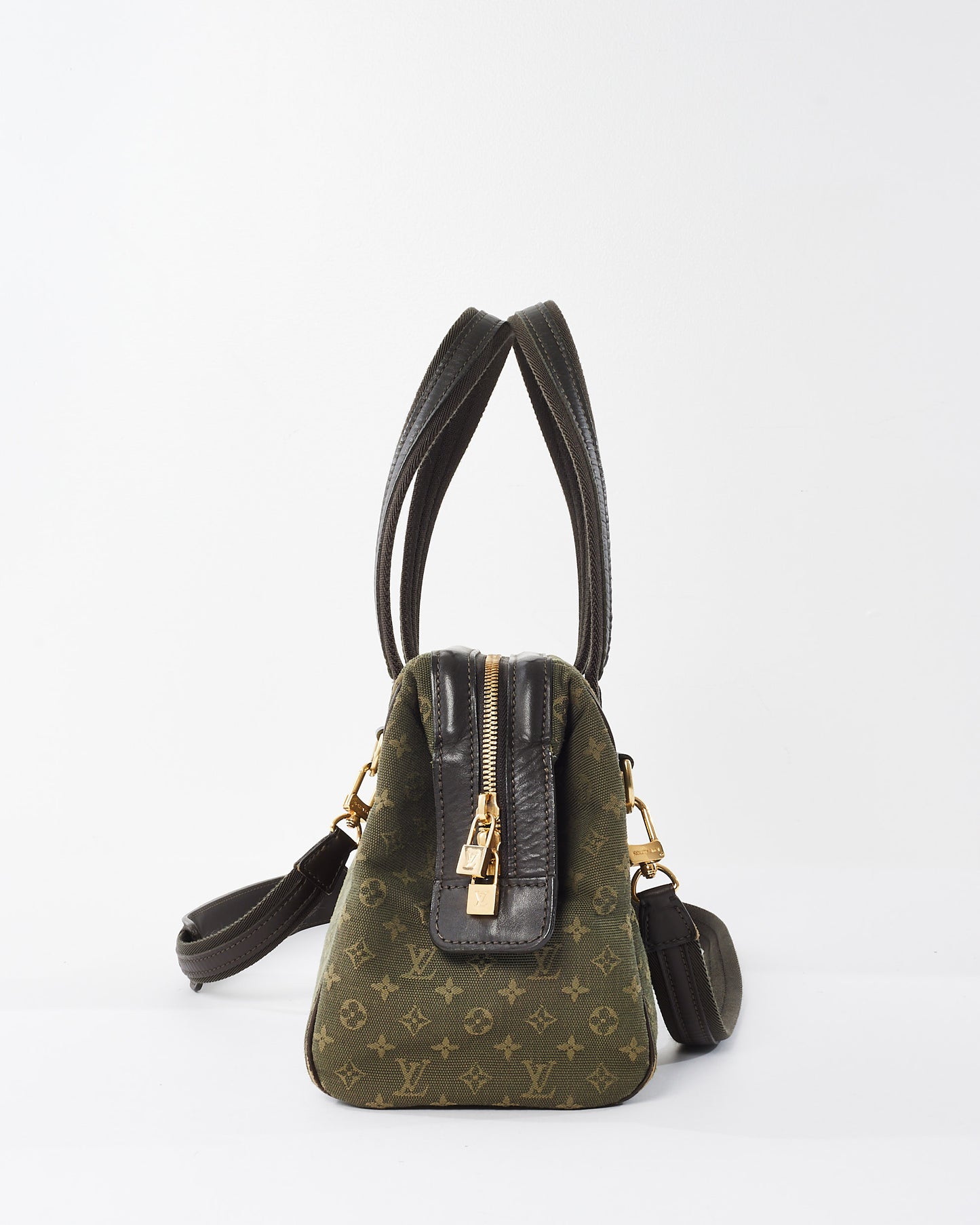 Louis Vuitton Green 
Beige Monogram Mini Lin Canvas Josephine Bag with/ Strap