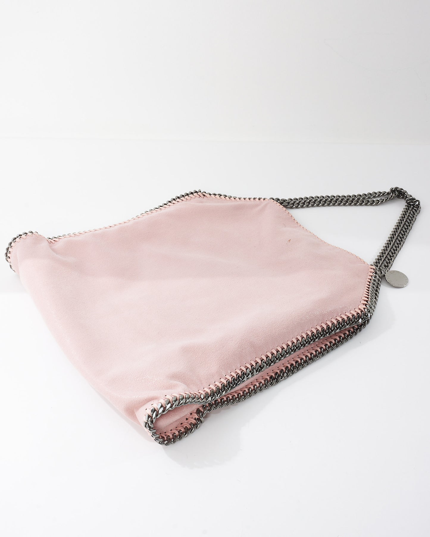 Stella McCartney Pink Faux Suede Falabella Fold-Over Tote Bag