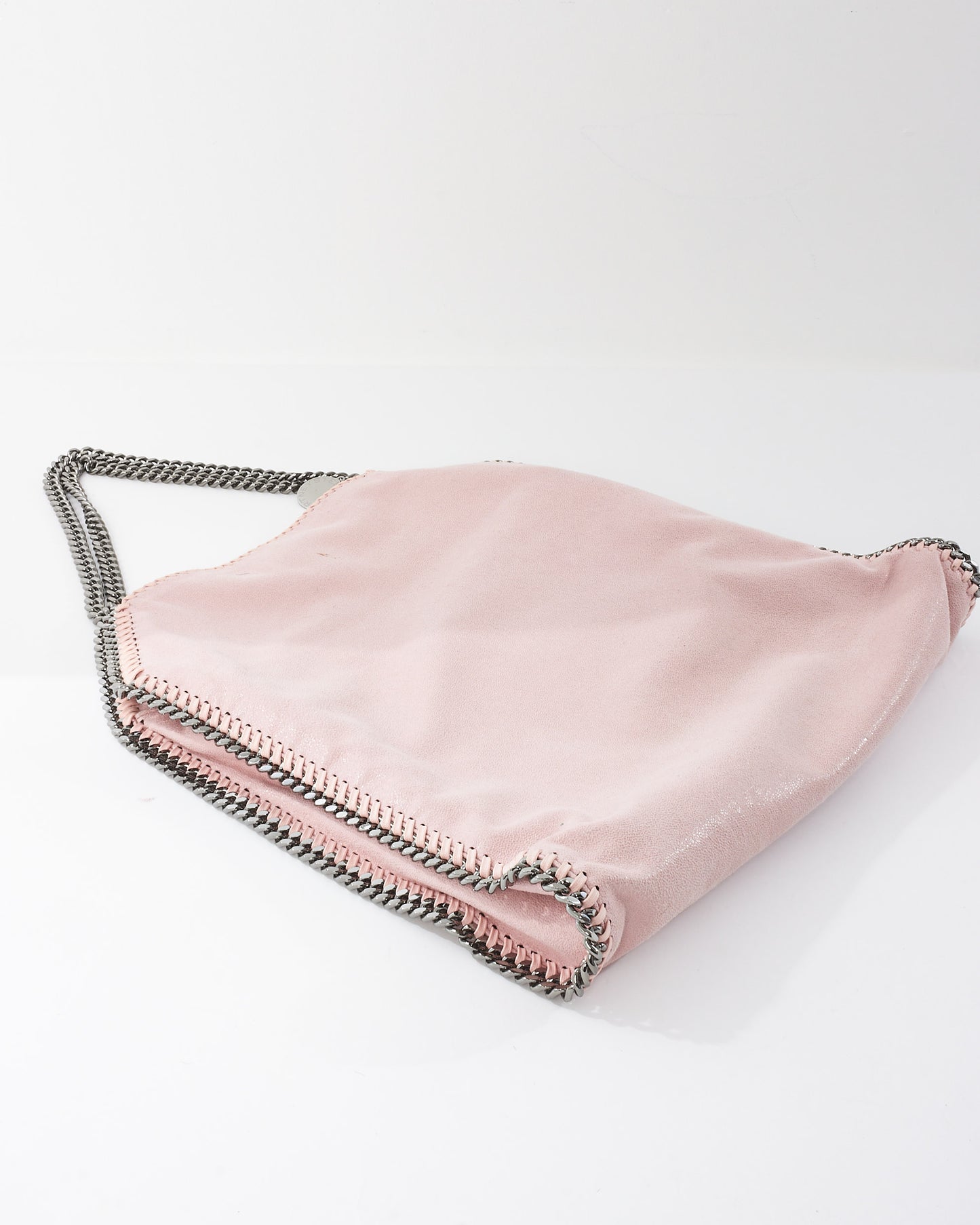 Stella McCartney Pink Faux Suede Falabella Fold-Over Tote Bag