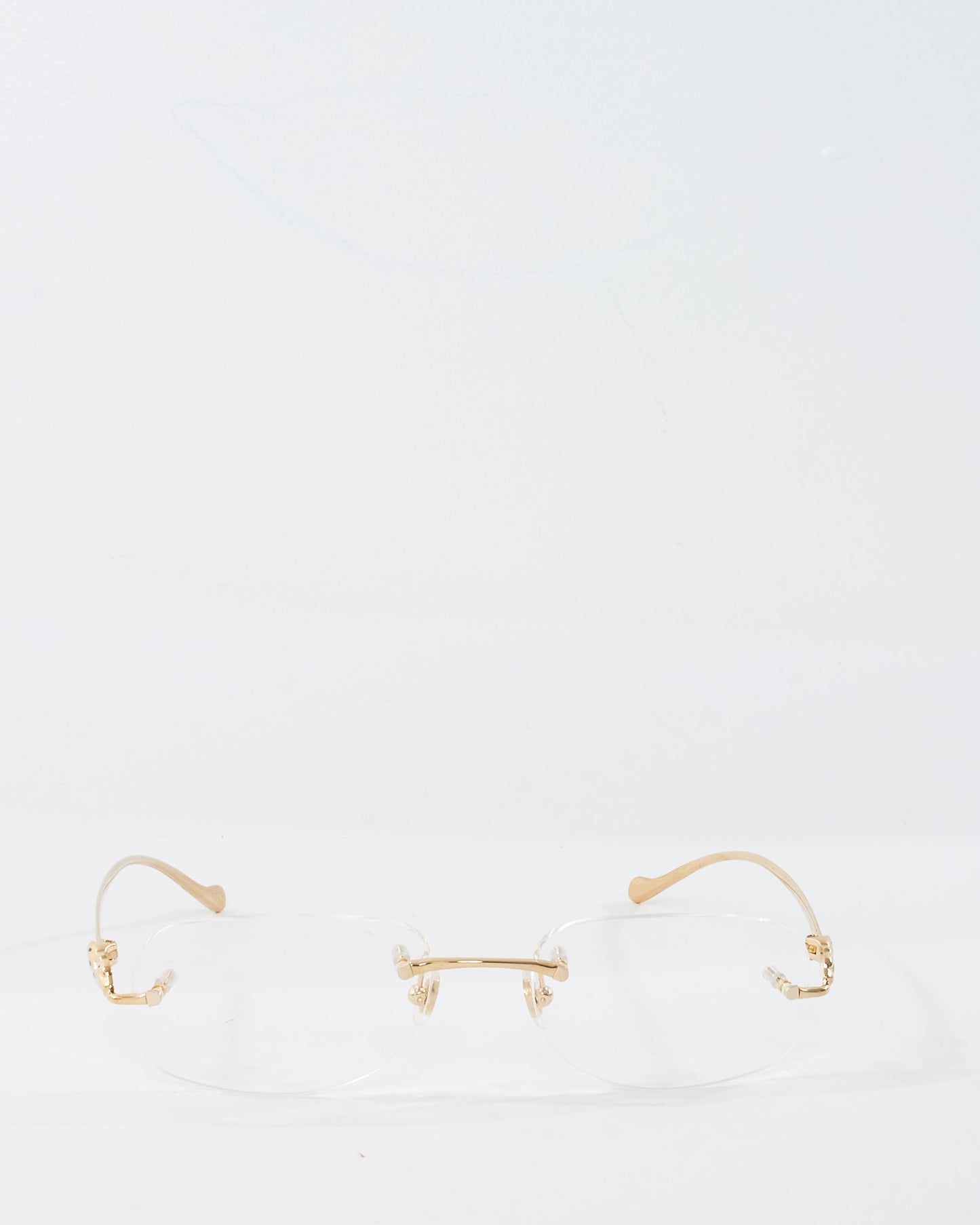 Cartier Rectangular Frameles "Panthère De Cartier" Glasses