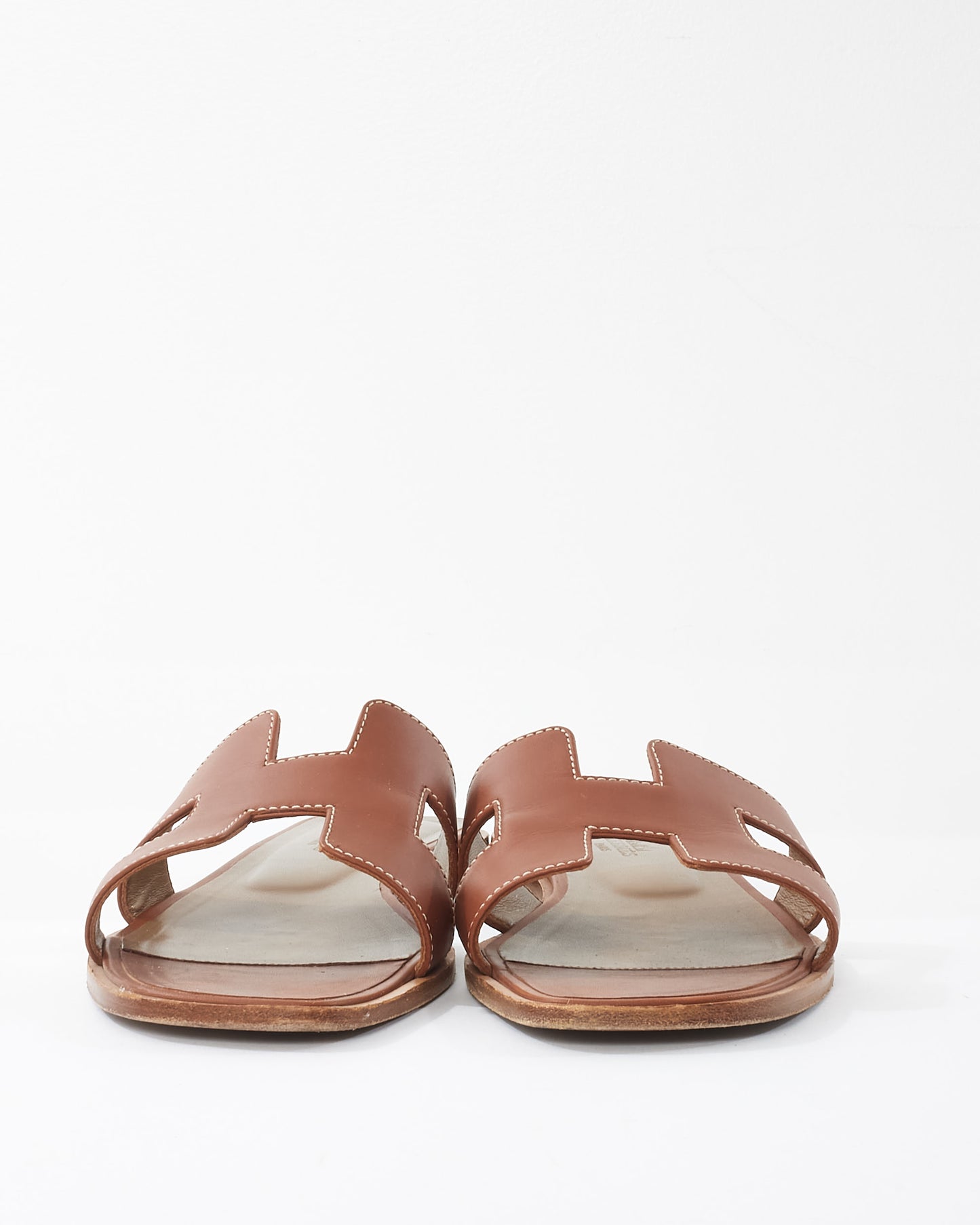 Hermès Gold Leather Oran Sandals 39.5