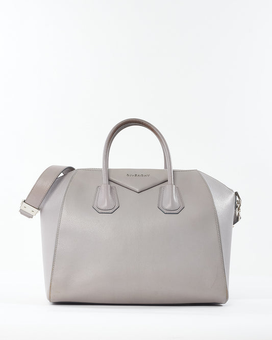 Givenchy Grey Leather Large Antigona Bag