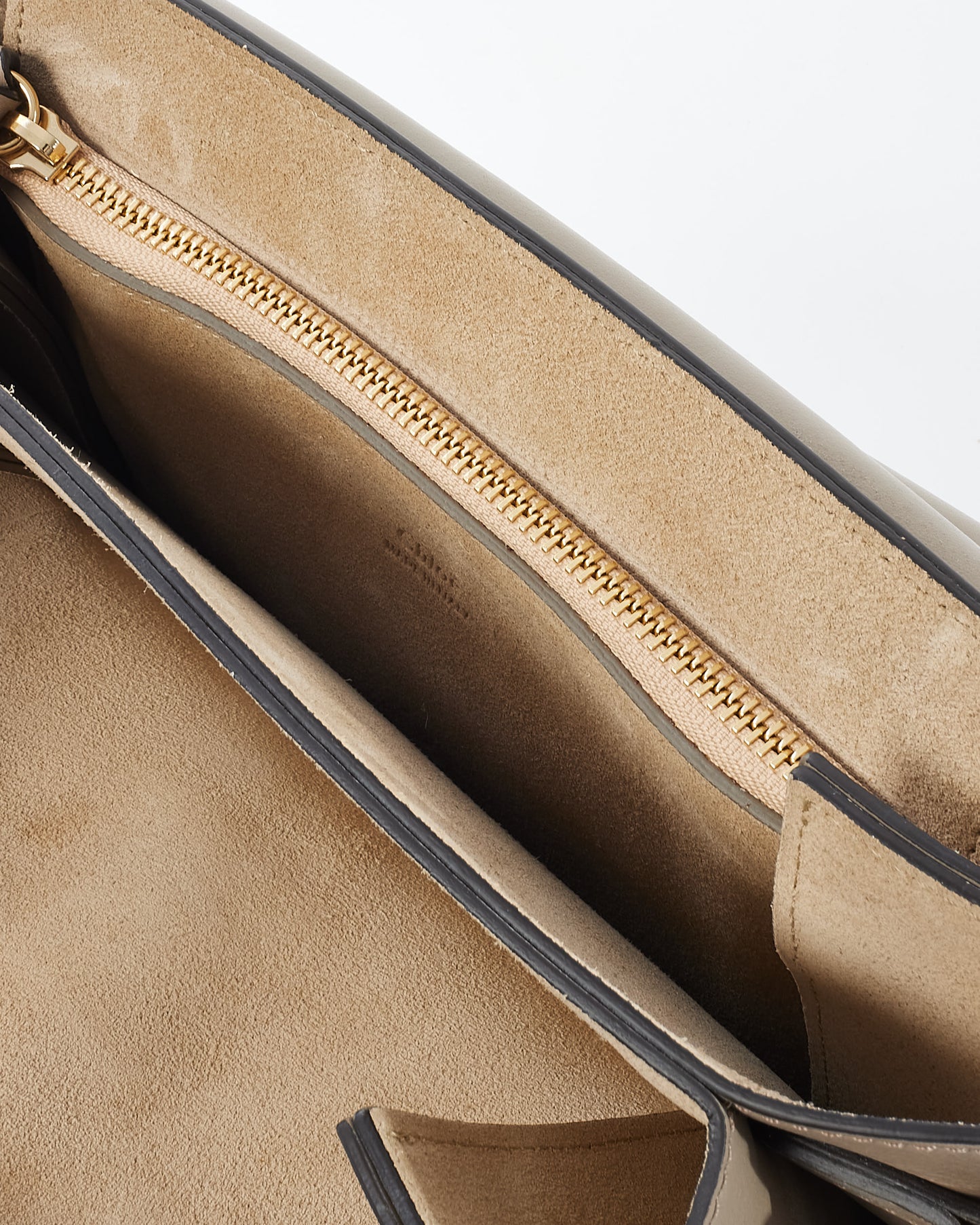 Chloé Taupe Suede 
Leather Medium Faye Crossbody Bag