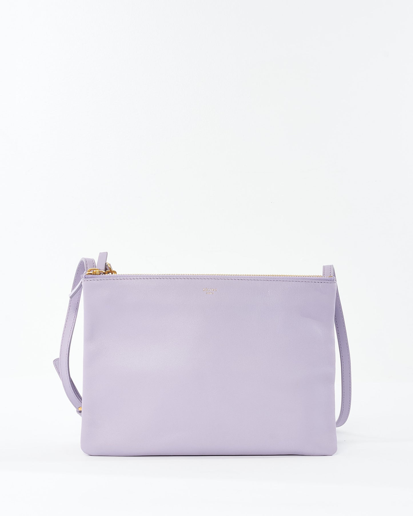 Celine Lilac Leather Trio Pouch Crossbody Bag