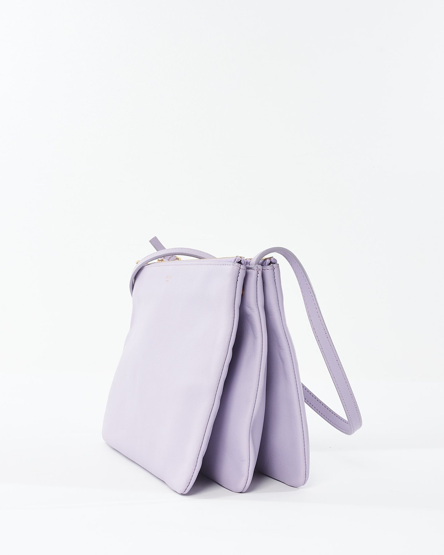 Celine Lilac Leather Trio Pouch Crossbody Bag