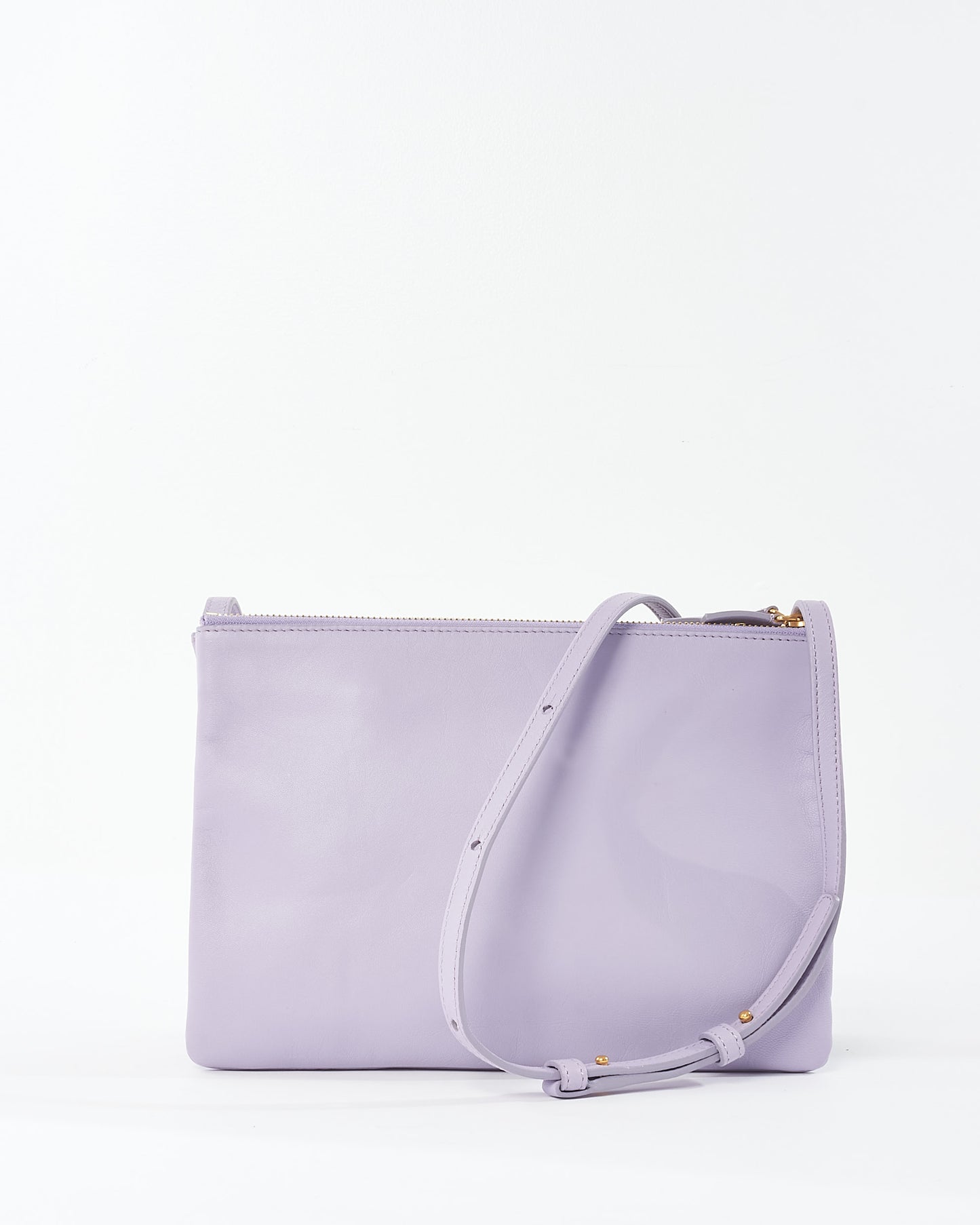 Celine Lilac Leather Trio Pouch Crossbody Bag