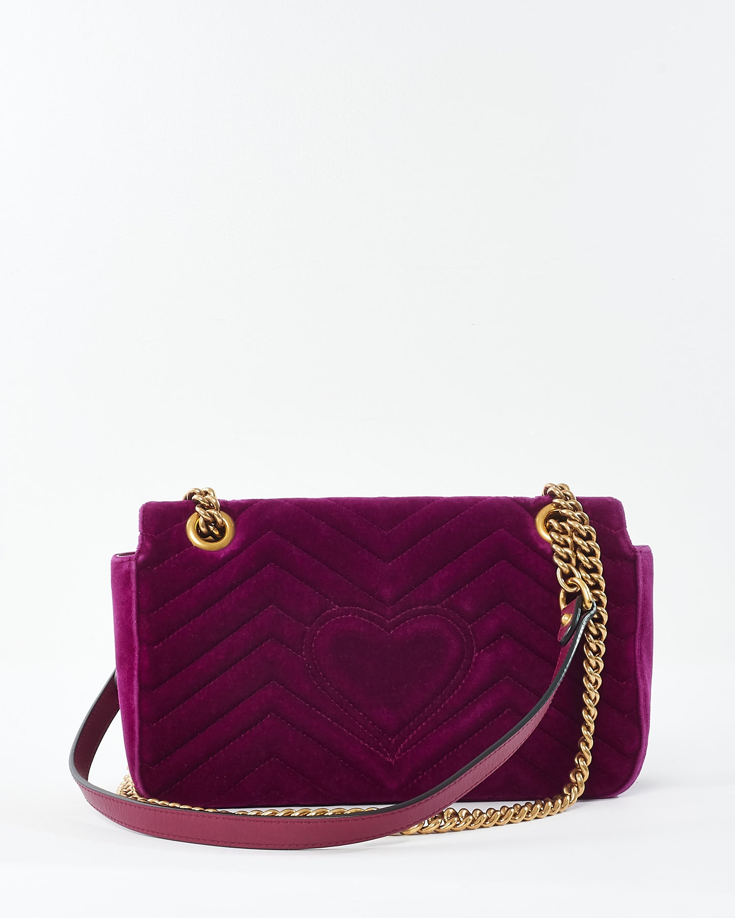 Gucci Purple Velvet Marmont Small Shoulder Bags