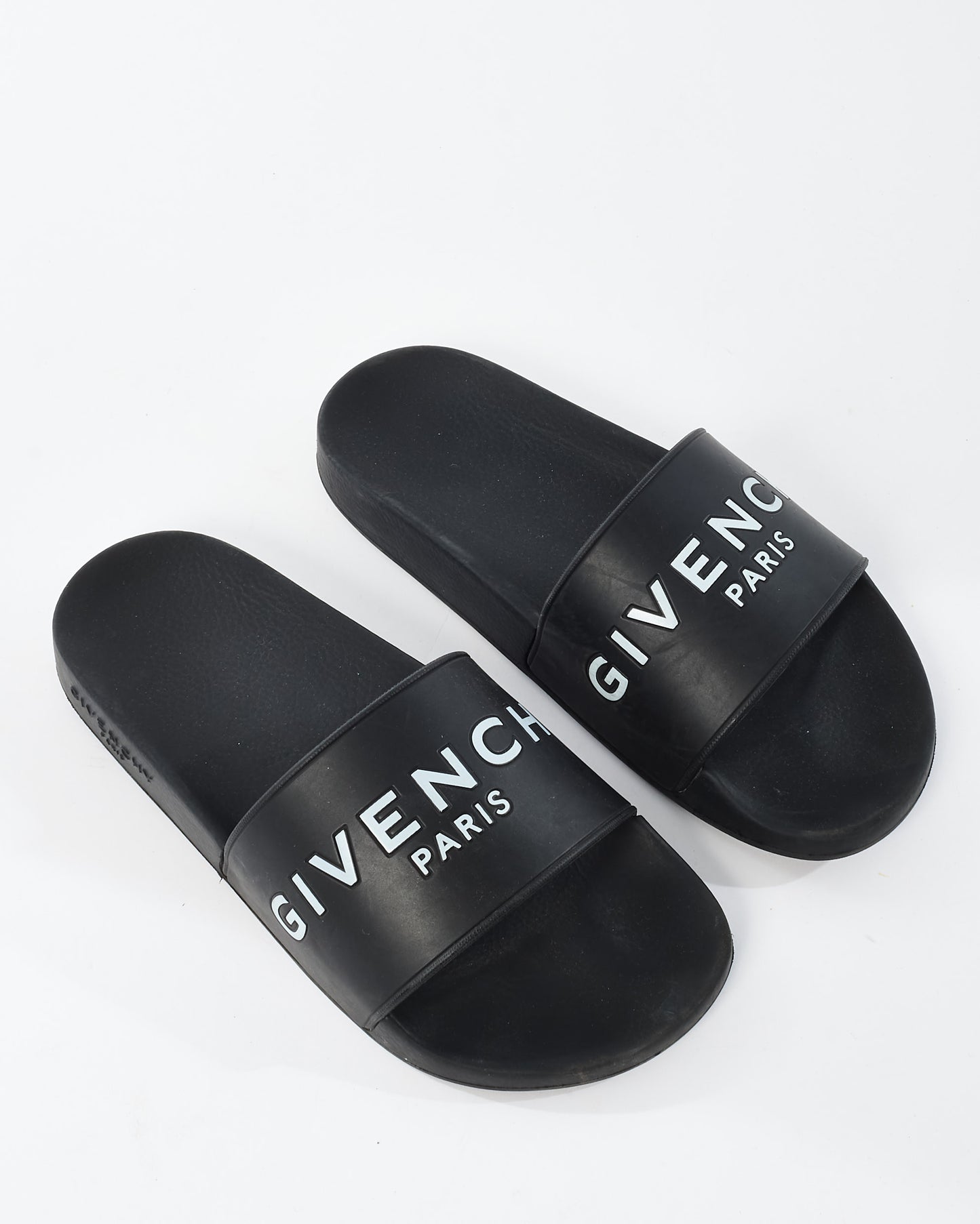 Givenchy Black Rubber Logo Pool Slides - 38