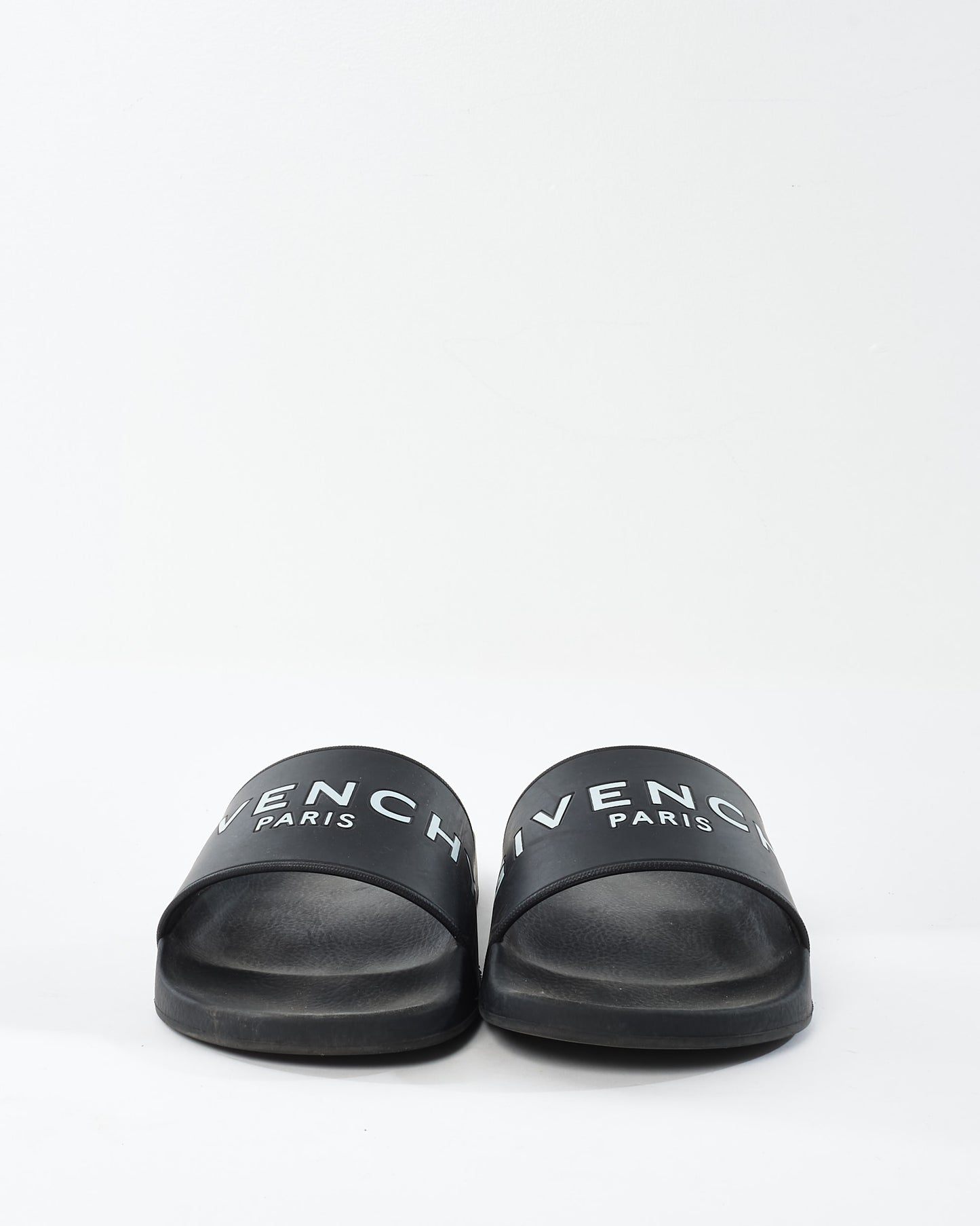 Givenchy Black Rubber Logo Pool Slides - 38