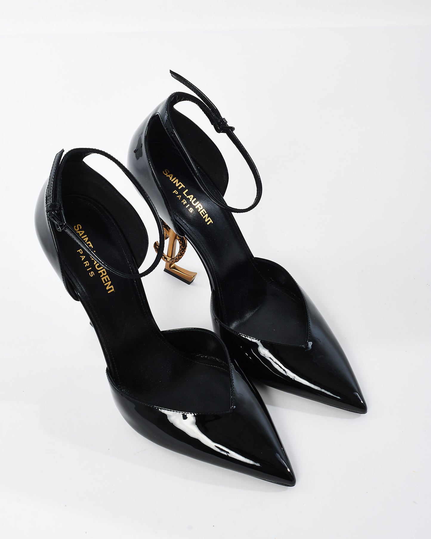 Saint Laurent Black Patent Leather Vernice Opyum 110 Ankle Pumps - 39.5