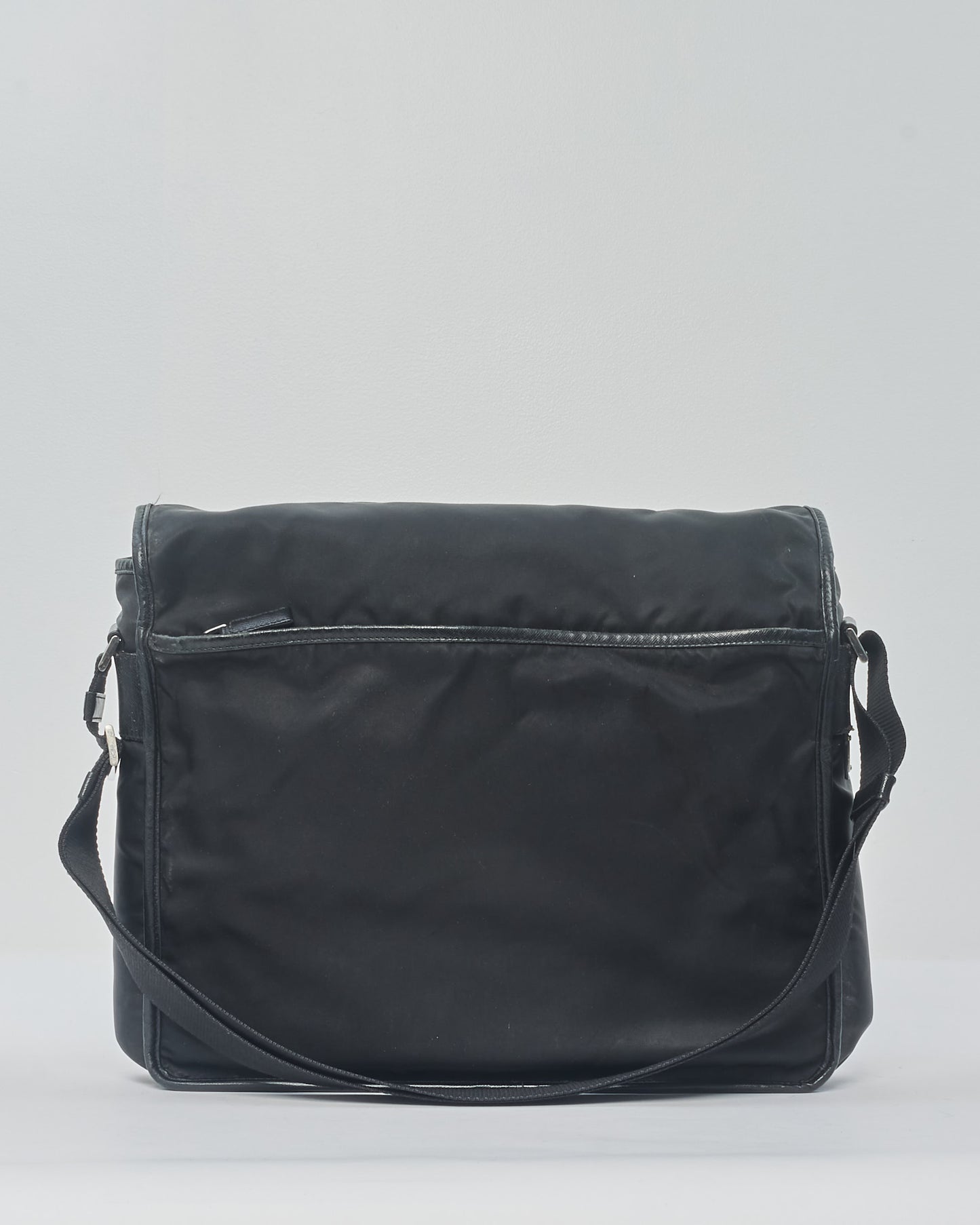 Prada Vintage Black Nylon Tessuto Messenger Bag