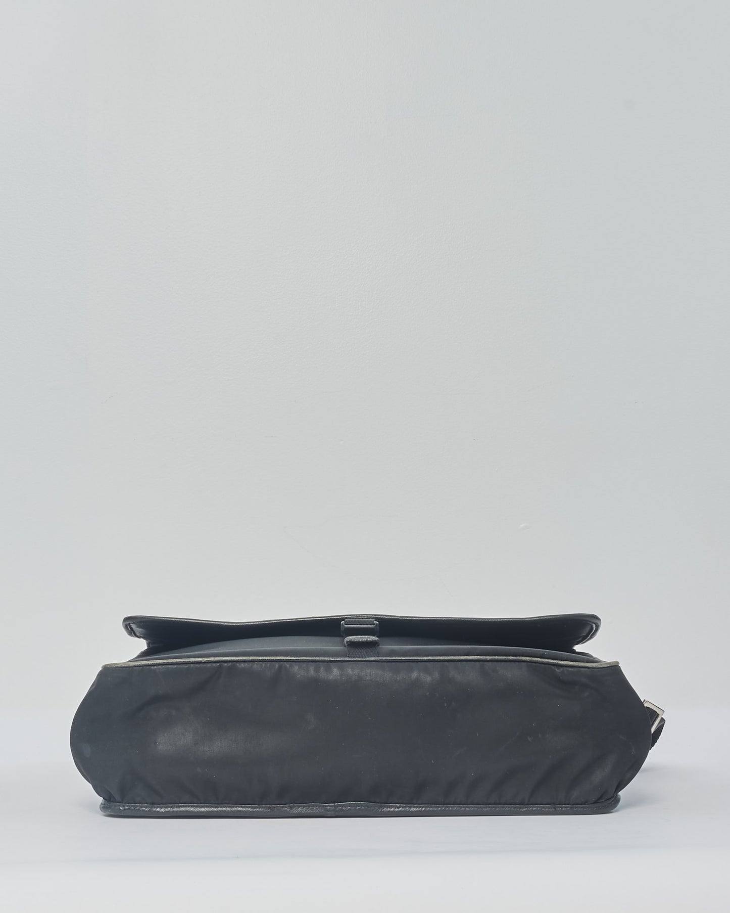 Prada Vintage Black Nylon Tessuto Messenger Bag