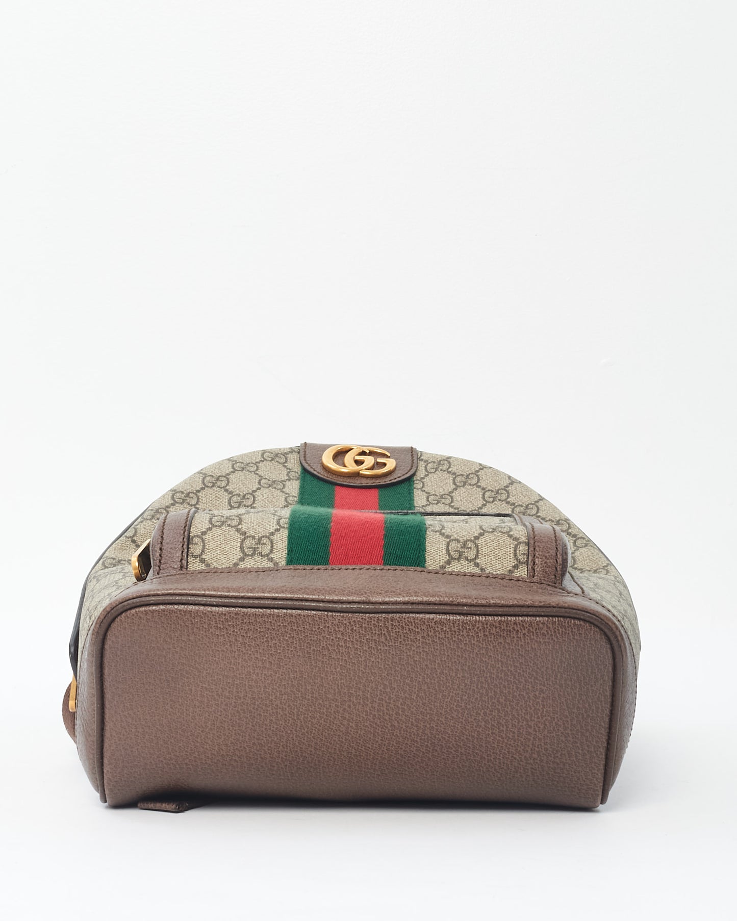 Gucci Brown and Beige GG Supreme Small Ophidia Backpack