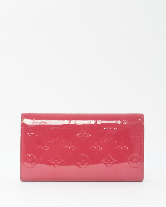 Louis Vuitton Red Fuchsia Monogram Vernis Chain Wallet