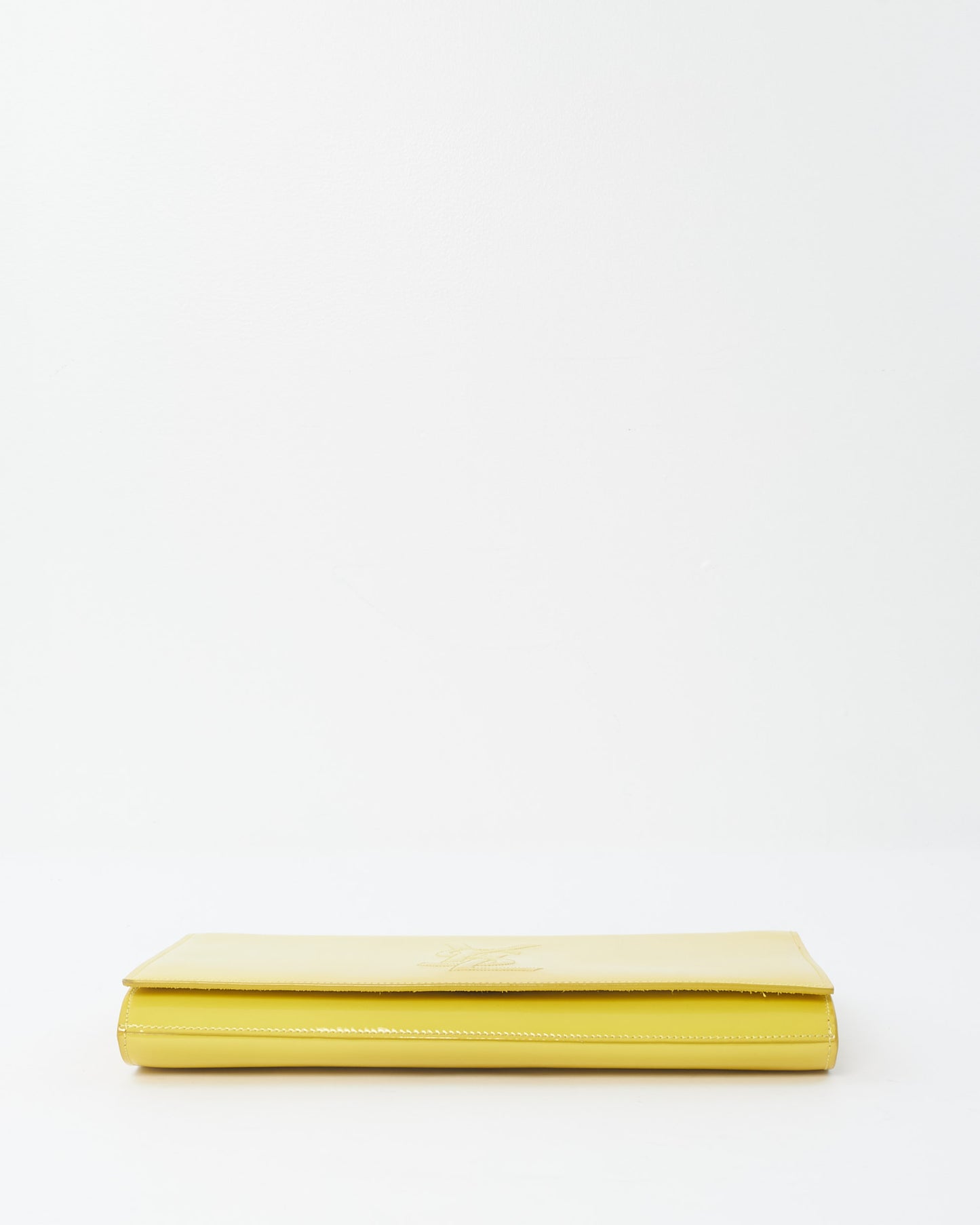 Saint Laurent Neon Yellow Patent Leather Belle De Jour Clutch