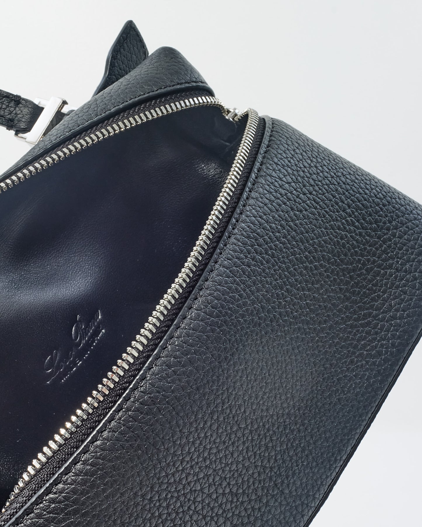 Loro Piana Black Grained Calfskin Leather L19 Bag