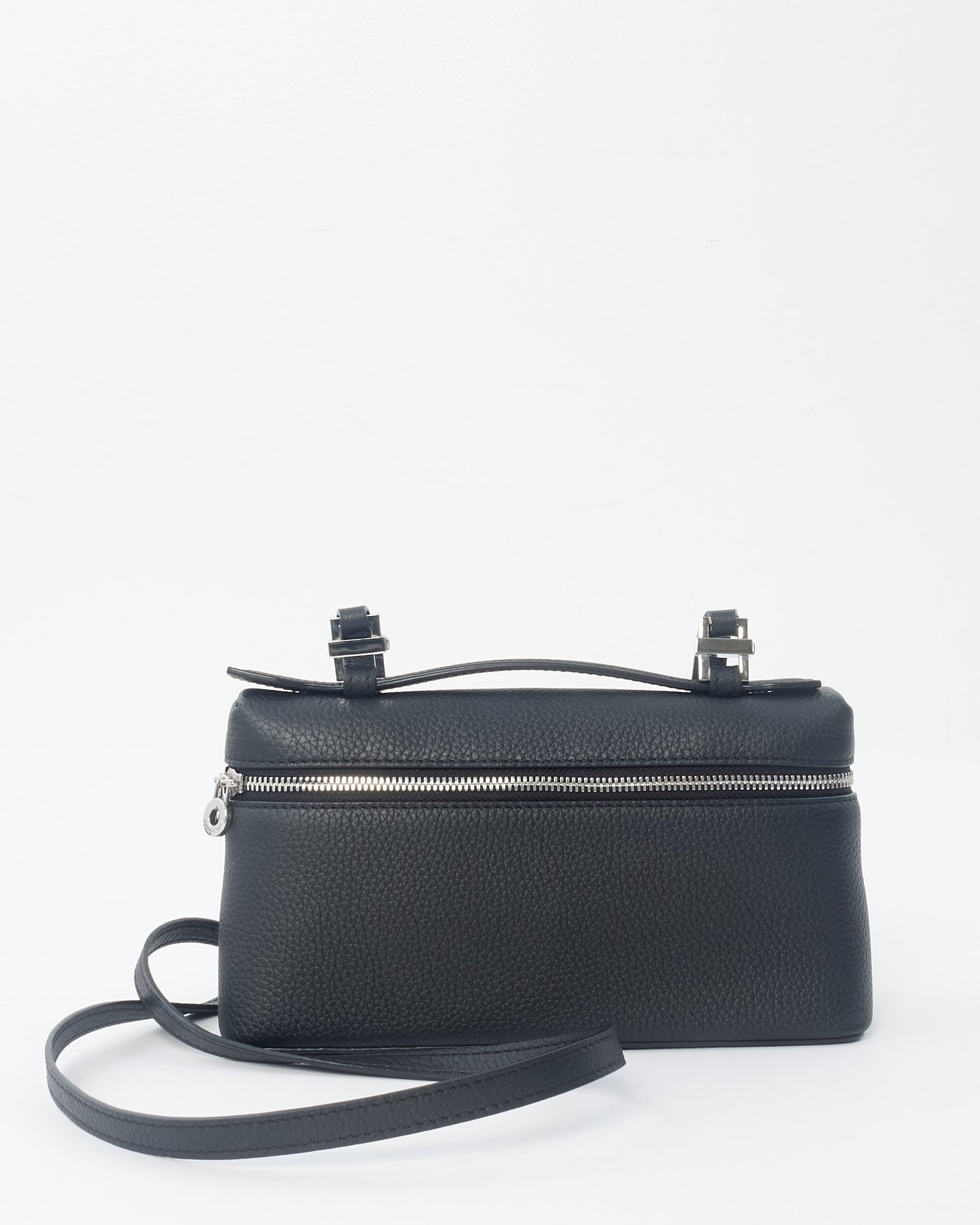 Loro Piana Black Grained Calfskin Leather L19 Bag