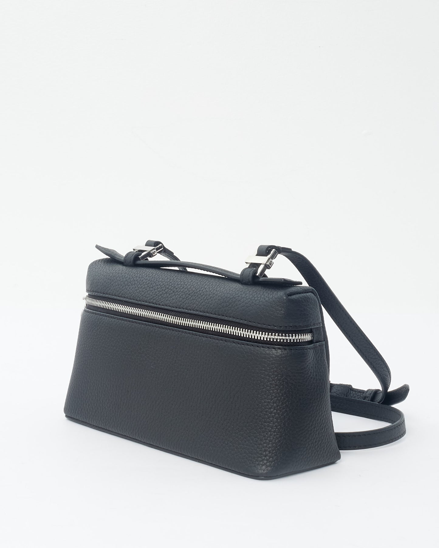 Loro Piana Black Grained Calfskin Leather L19 Bag