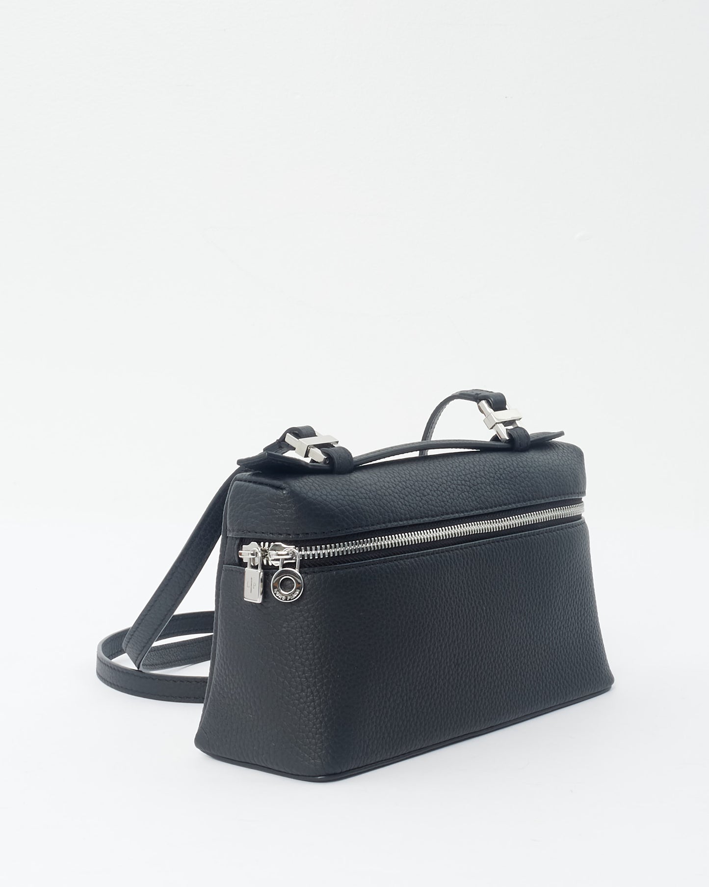 Loro Piana Black Grained Calfskin Leather L19 Bag