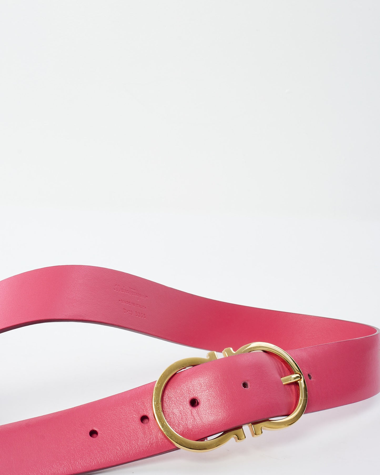 Salvatore Ferragamo Pink Leather Gancini Belt - 85