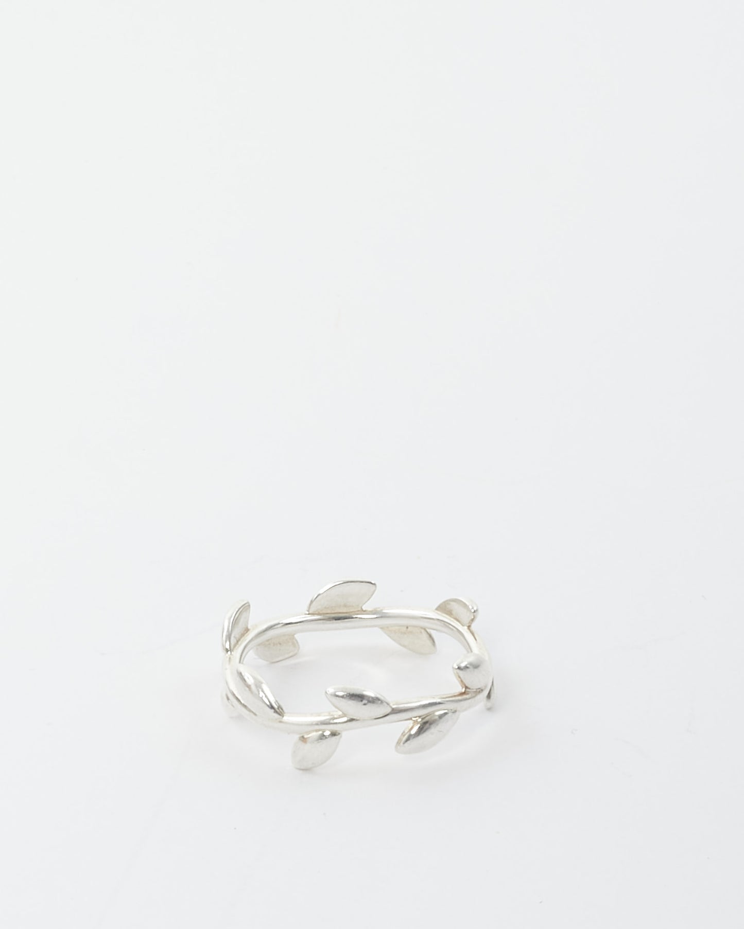 Tiffany 
Co. Silver Paloma Picasso Olive Leaf Ring - 5