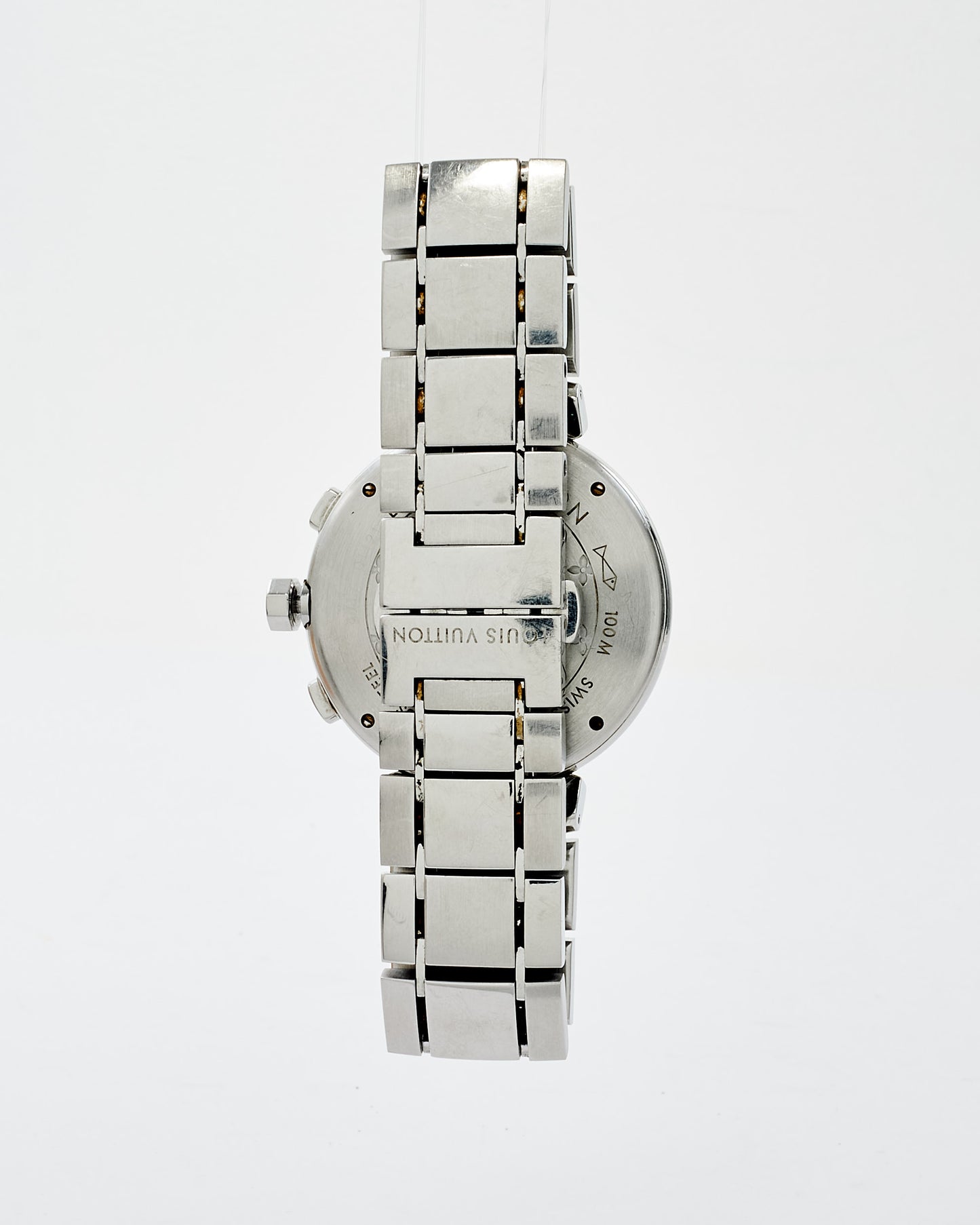 Louis Vuitton Silver Tambour Chronograph Automatic Watch