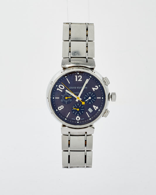 Louis Vuitton Silver Tambour Chronograph Automatic Watch