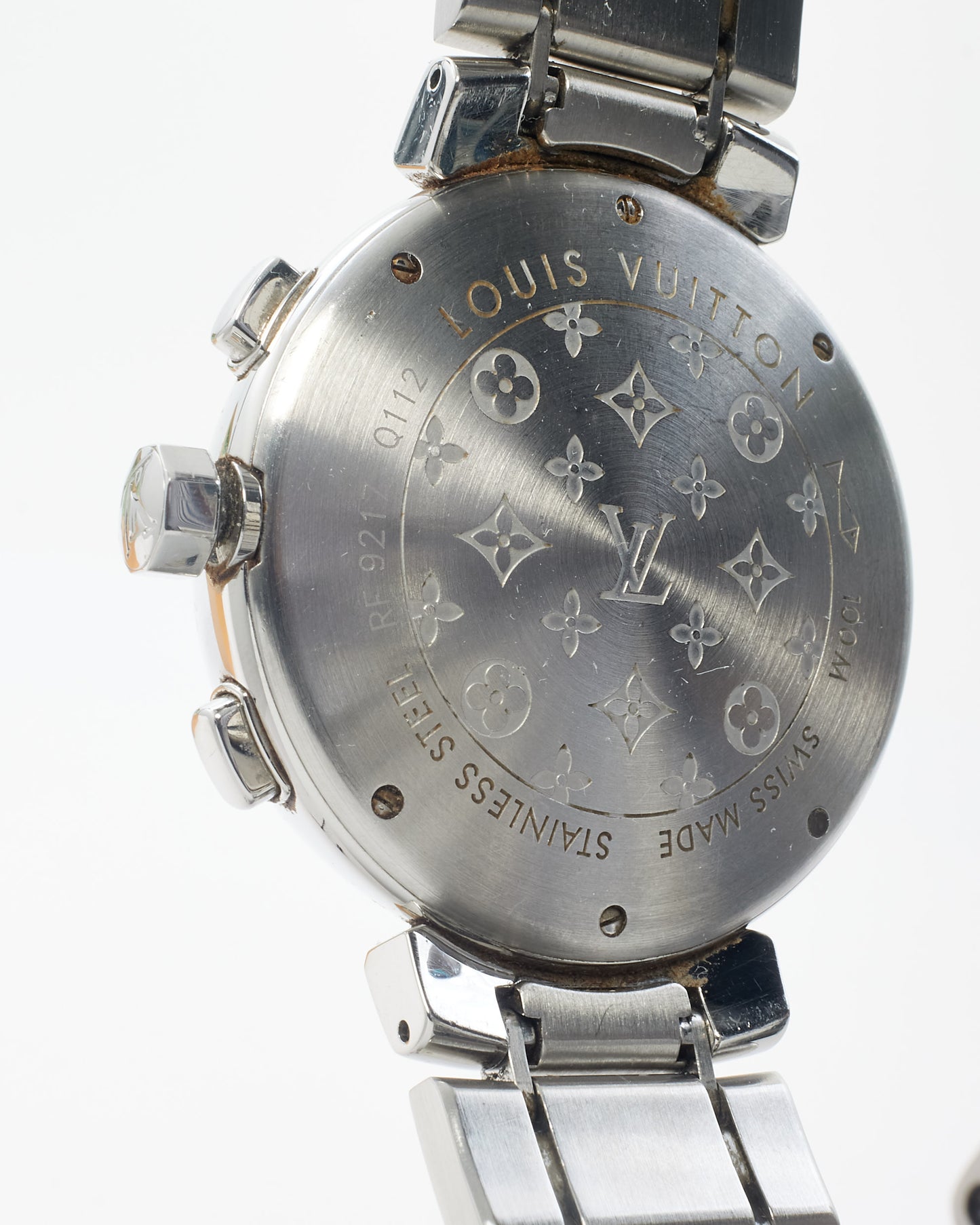 Louis Vuitton Silver Tambour Chronograph Automatic Watch