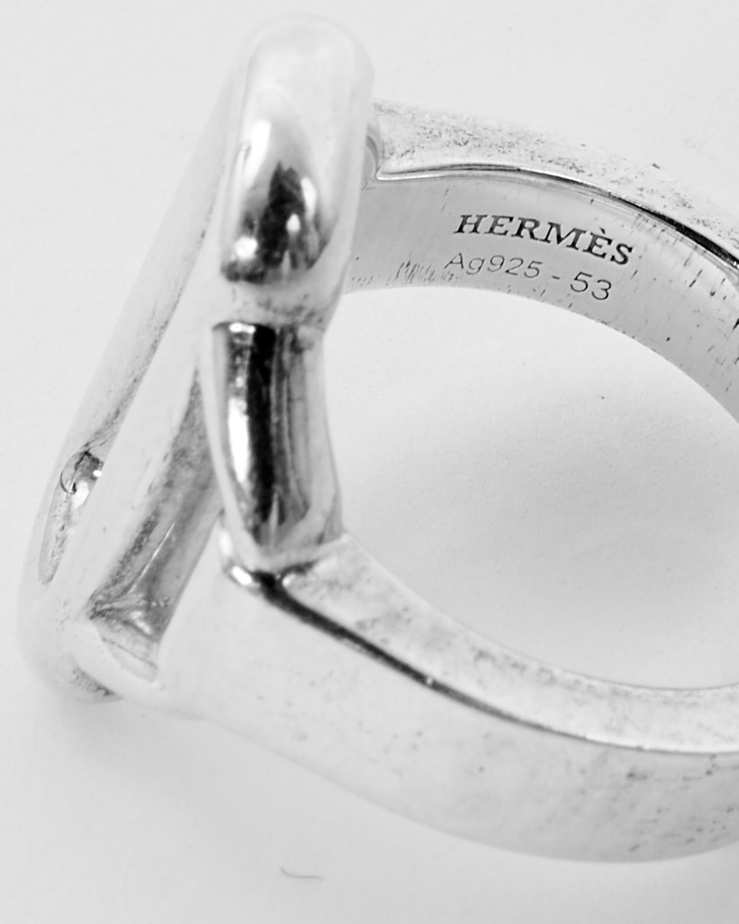 Hermès Silver Attelage Ring - 53