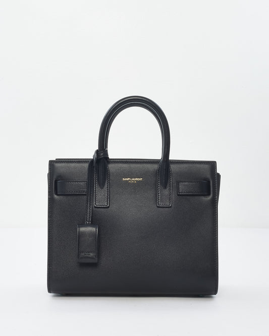 Saint Laurent Black Smooth Leather Nano Sac Du Jour GHW