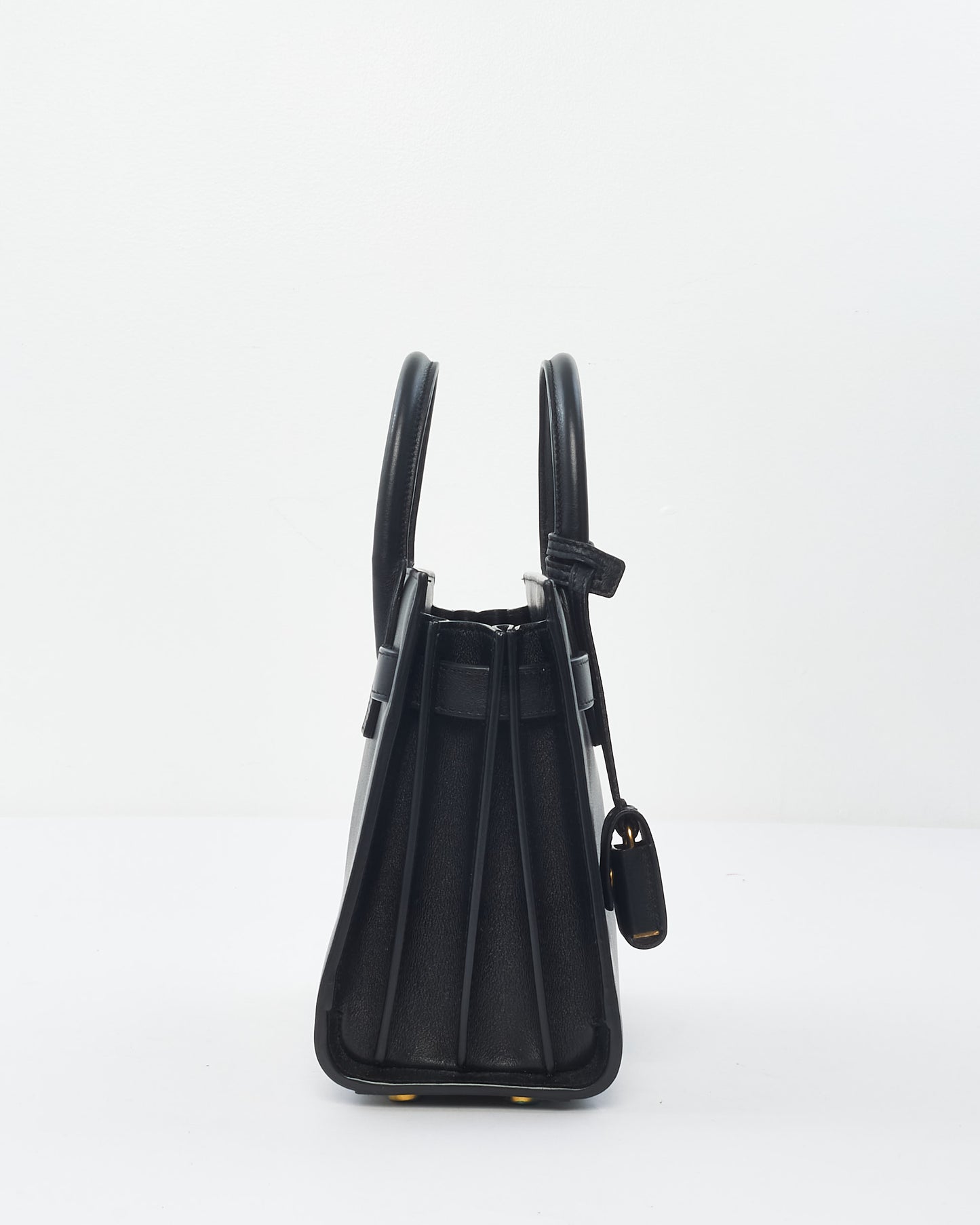 Saint Laurent Black Smooth Leather Nano Sac Du Jour GHW