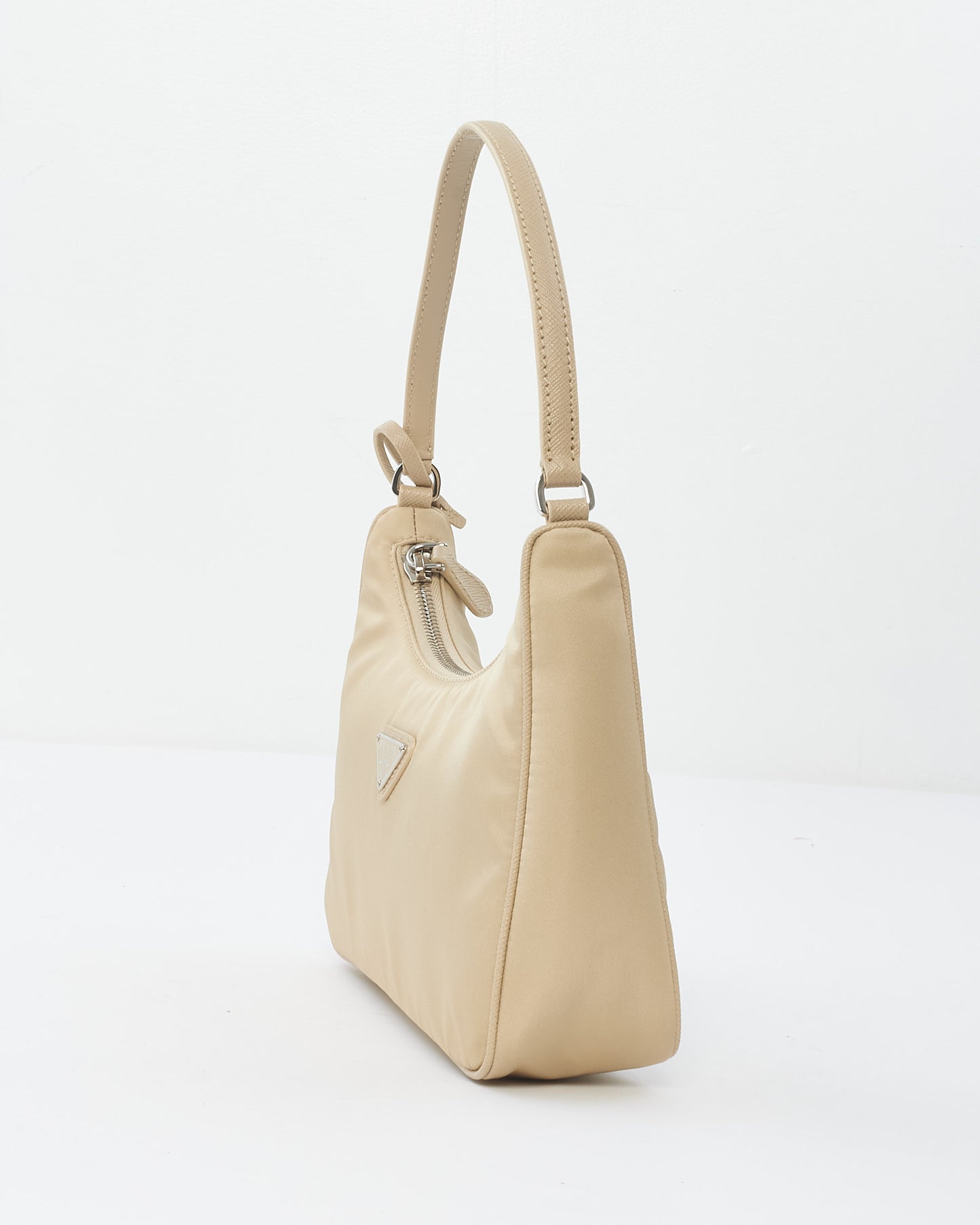 Prada Desert Beige Nylon 2005 Re-Edition Hobo Shoulder Bag