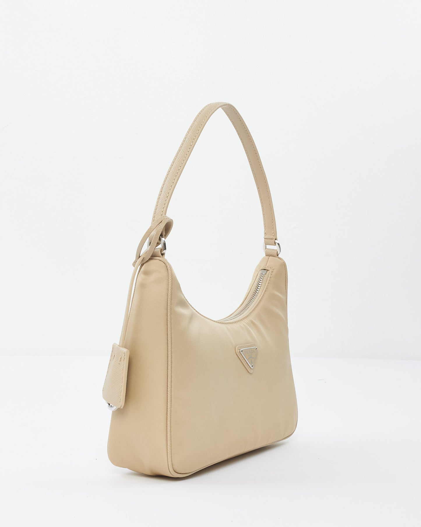 Prada Desert Beige Nylon 2005 Re-Edition Hobo Shoulder Bag