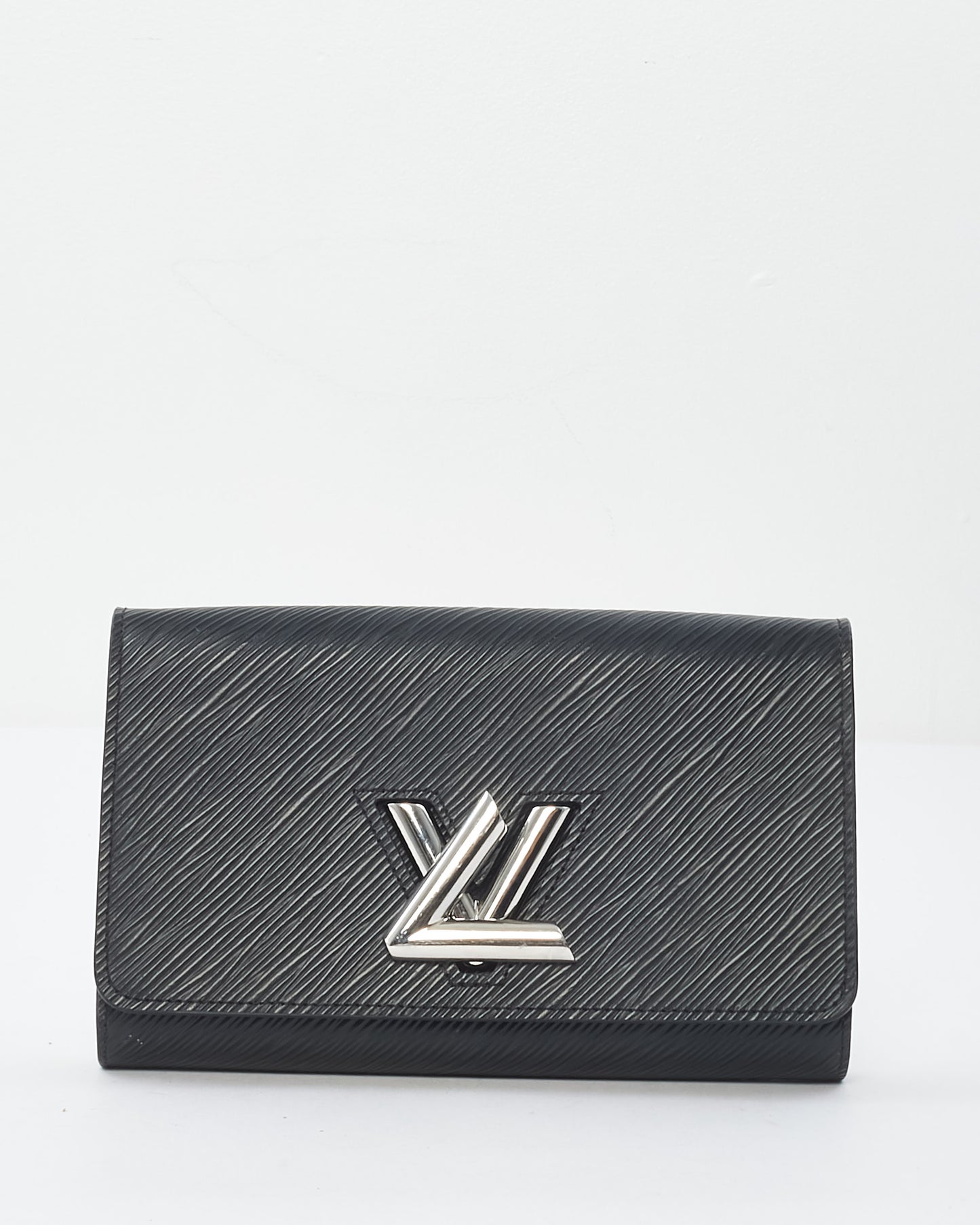 Louis Vuitton Black Epi Leather Twist Lock Wallet On Chain